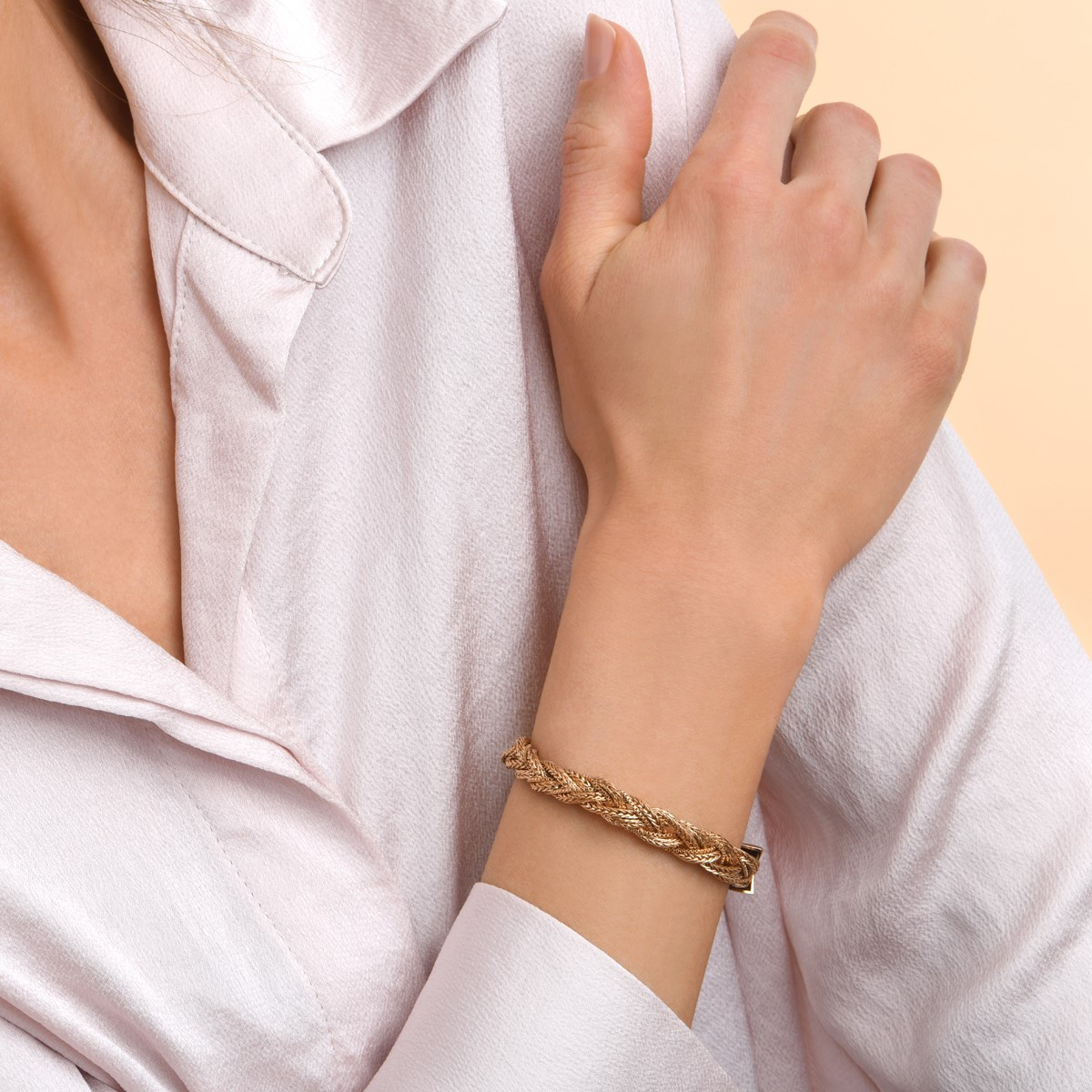 Adjustable braided bracelet in gold-plated metal SATELLITE PARIS No Color