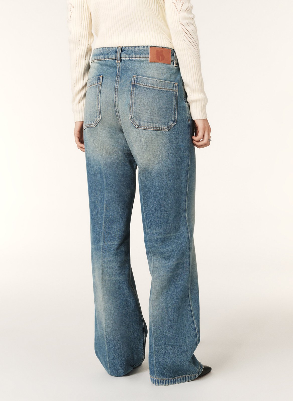 Jean large délavé en coton BA&SH Bleu