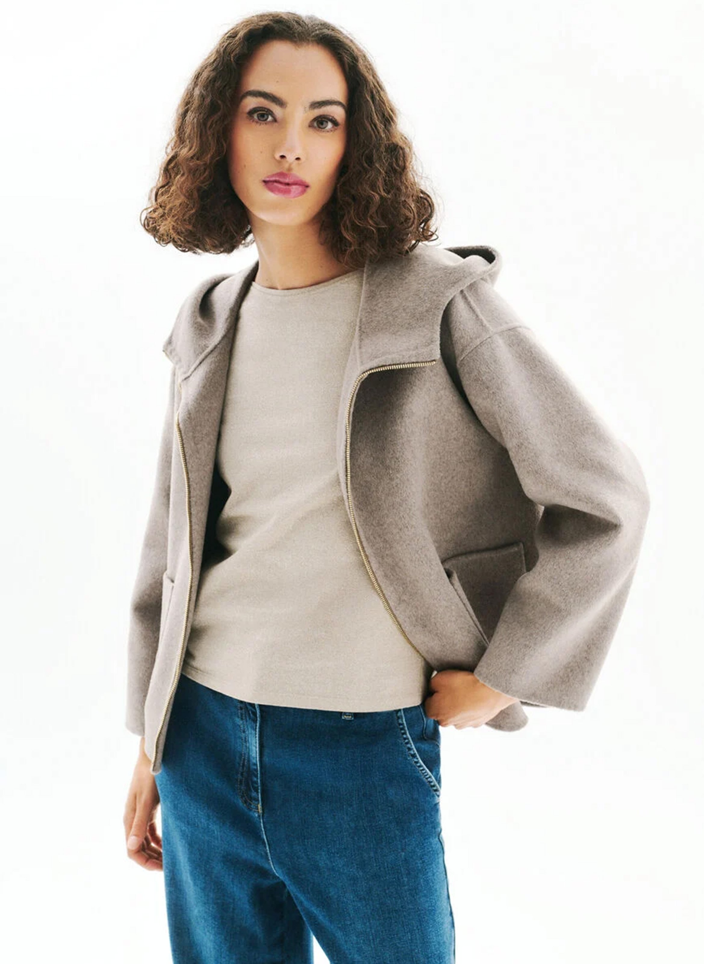 Sweat oversize à capuche CAROLL Marron