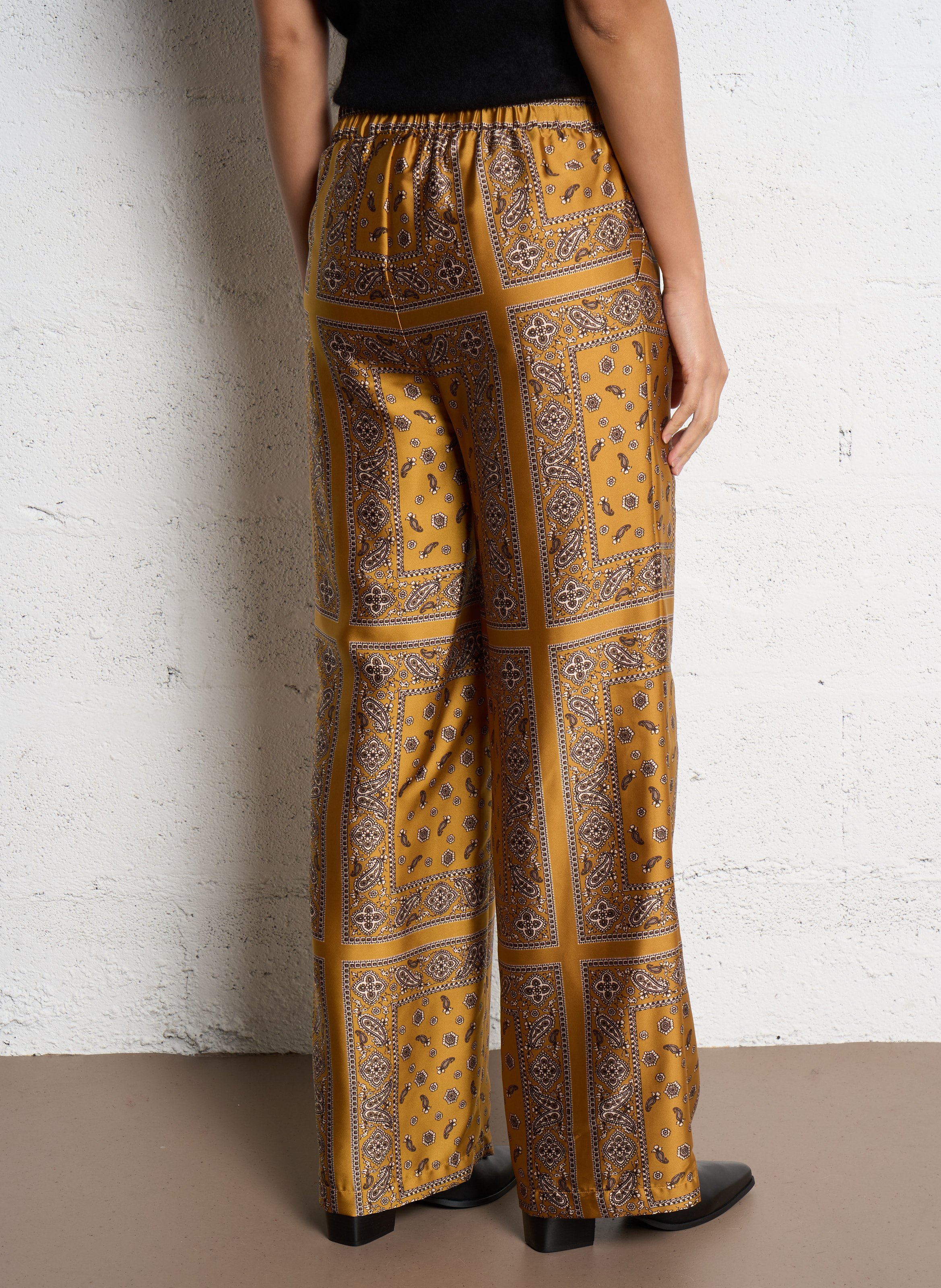 Pantalon large imprimé SUD EXPRESS Jaune