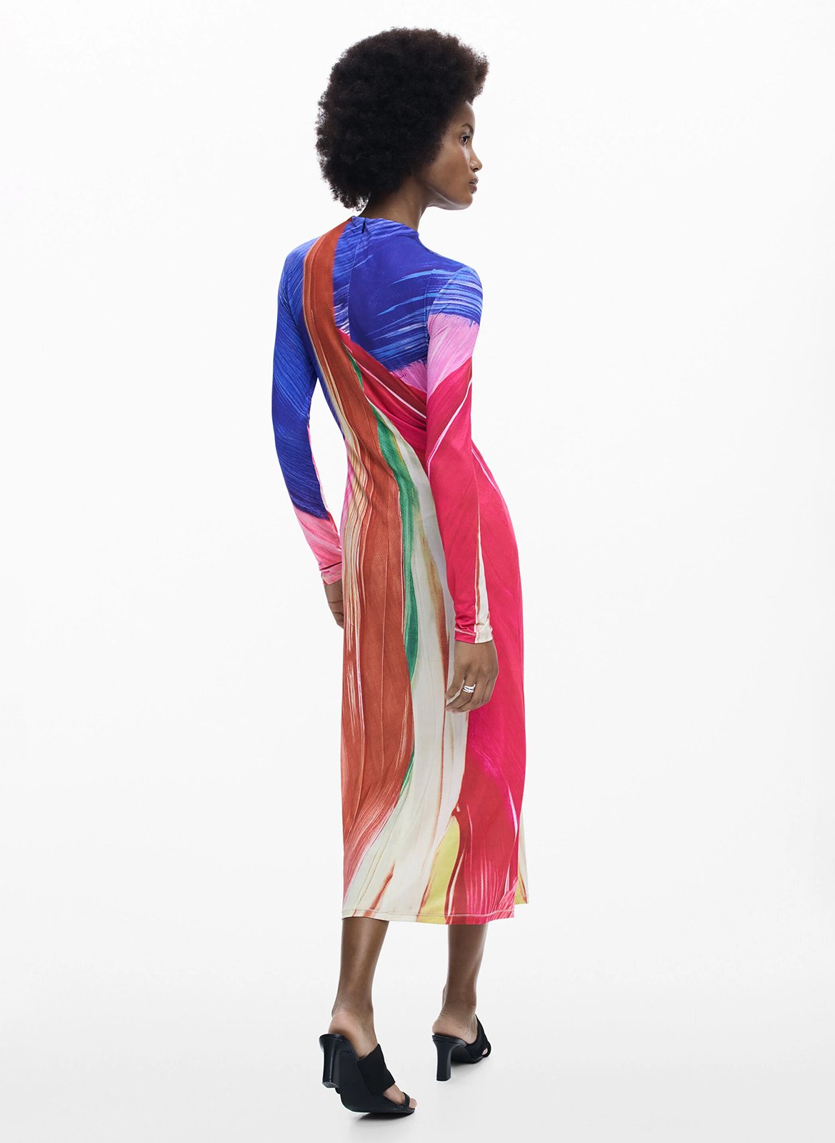 Robe midi col rond  DESIGUAL Multicolore