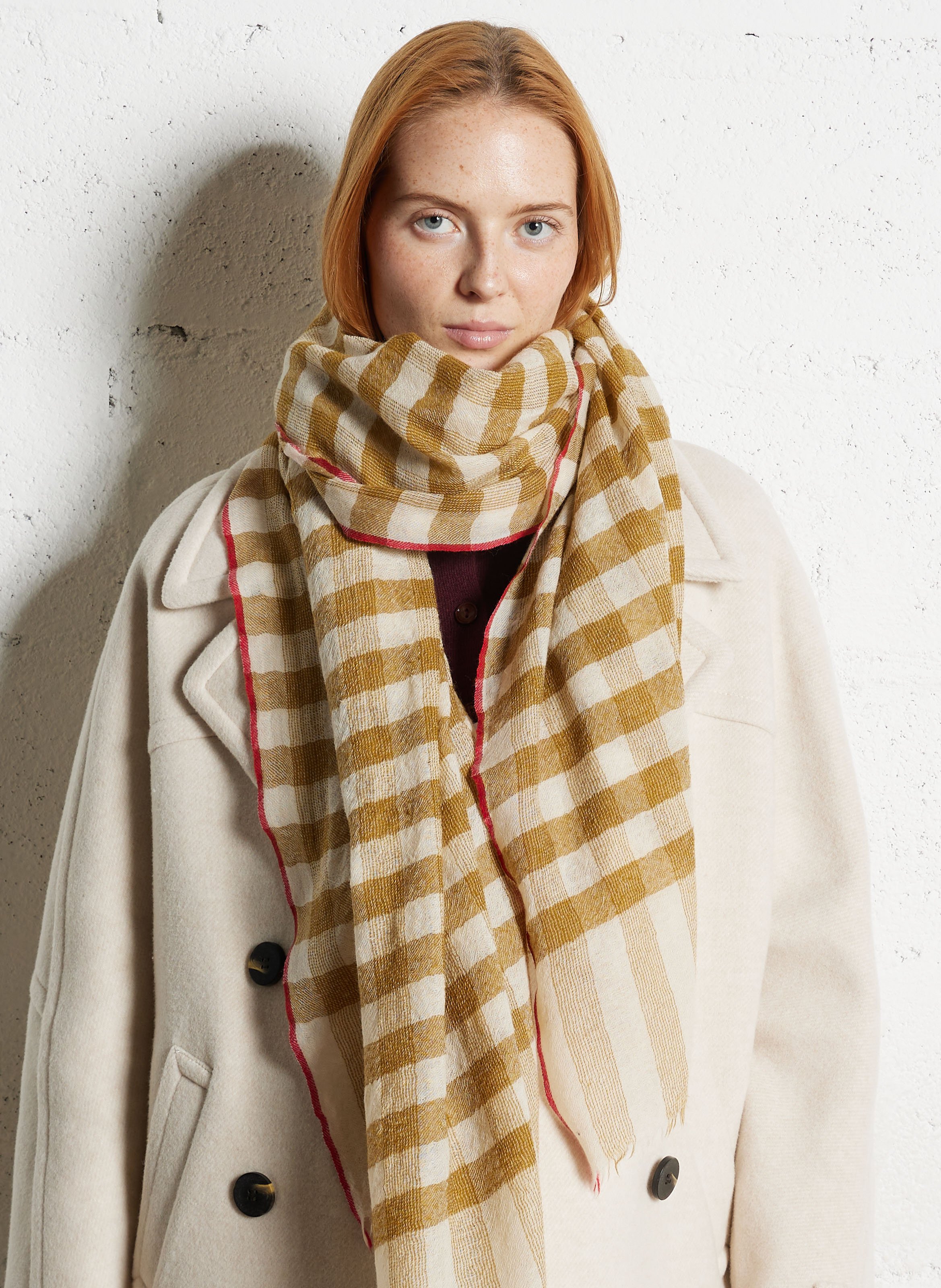 Geruite sjaal FEEKA Geel