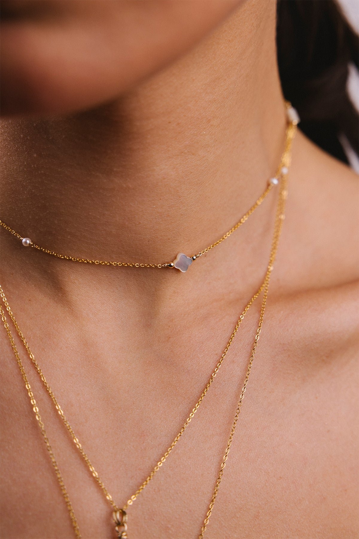 Bracelet-necklace - mother of pearl YAY Golden