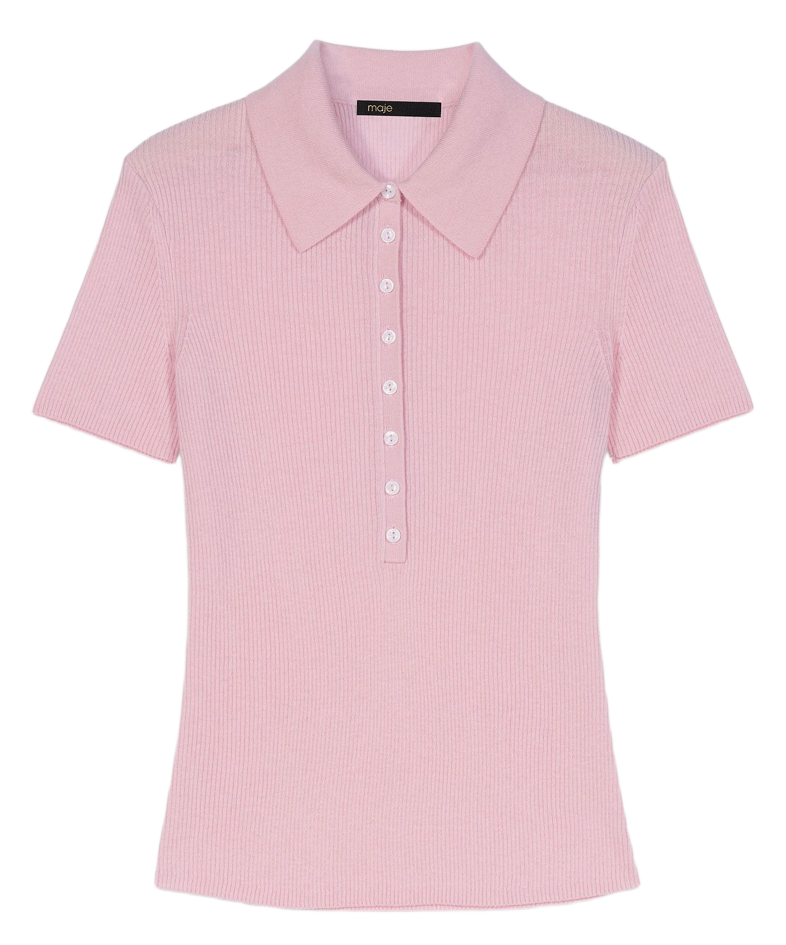 Polo van gemengde wol MAJE Roze