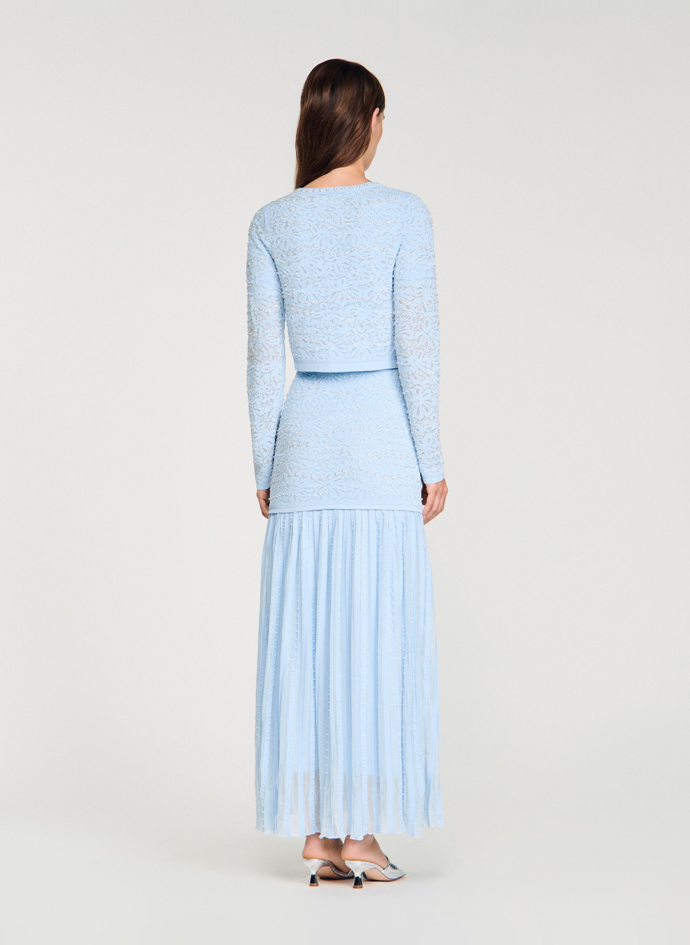 Gilet col rond SANDRO Bleu