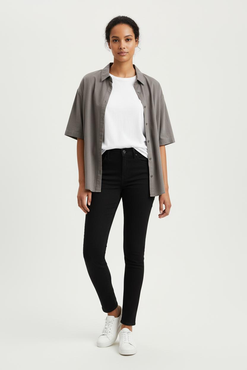 Cropped slim jeans with studs LEVI'S - Seconde main Black