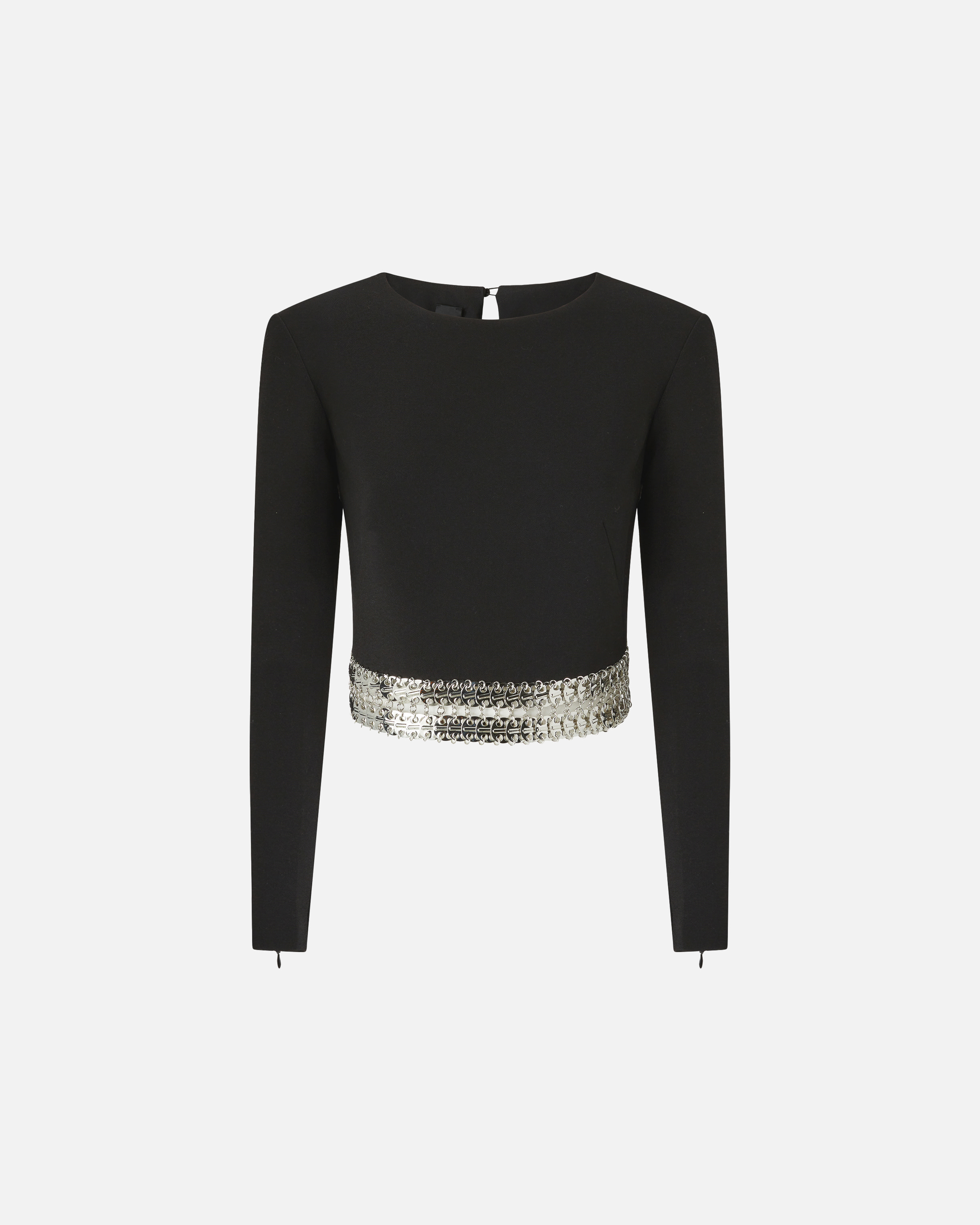 Long-sleeved top with metal decorations PINKO Black