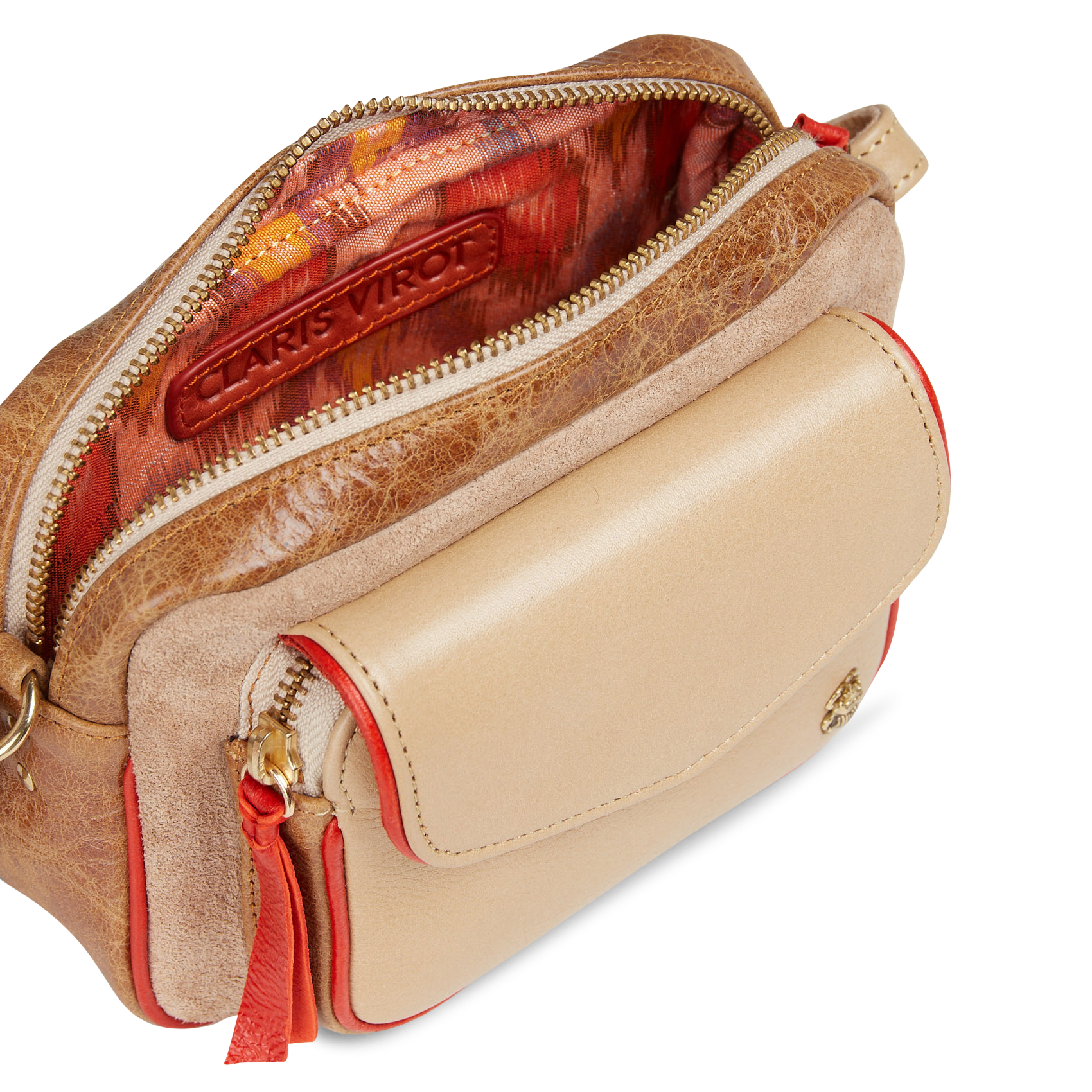Brieftasche aus Leder CLARIS VIROT Beige