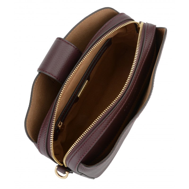 Calfskin leather shoulder bag POURCHET Red