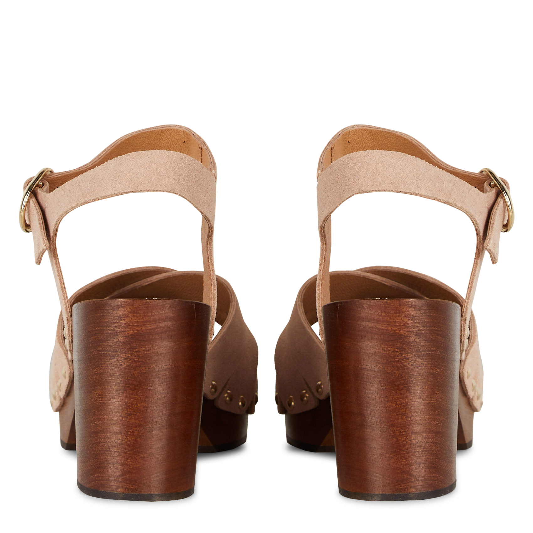 Sabots à talons en cuir MAISON 123 Rose