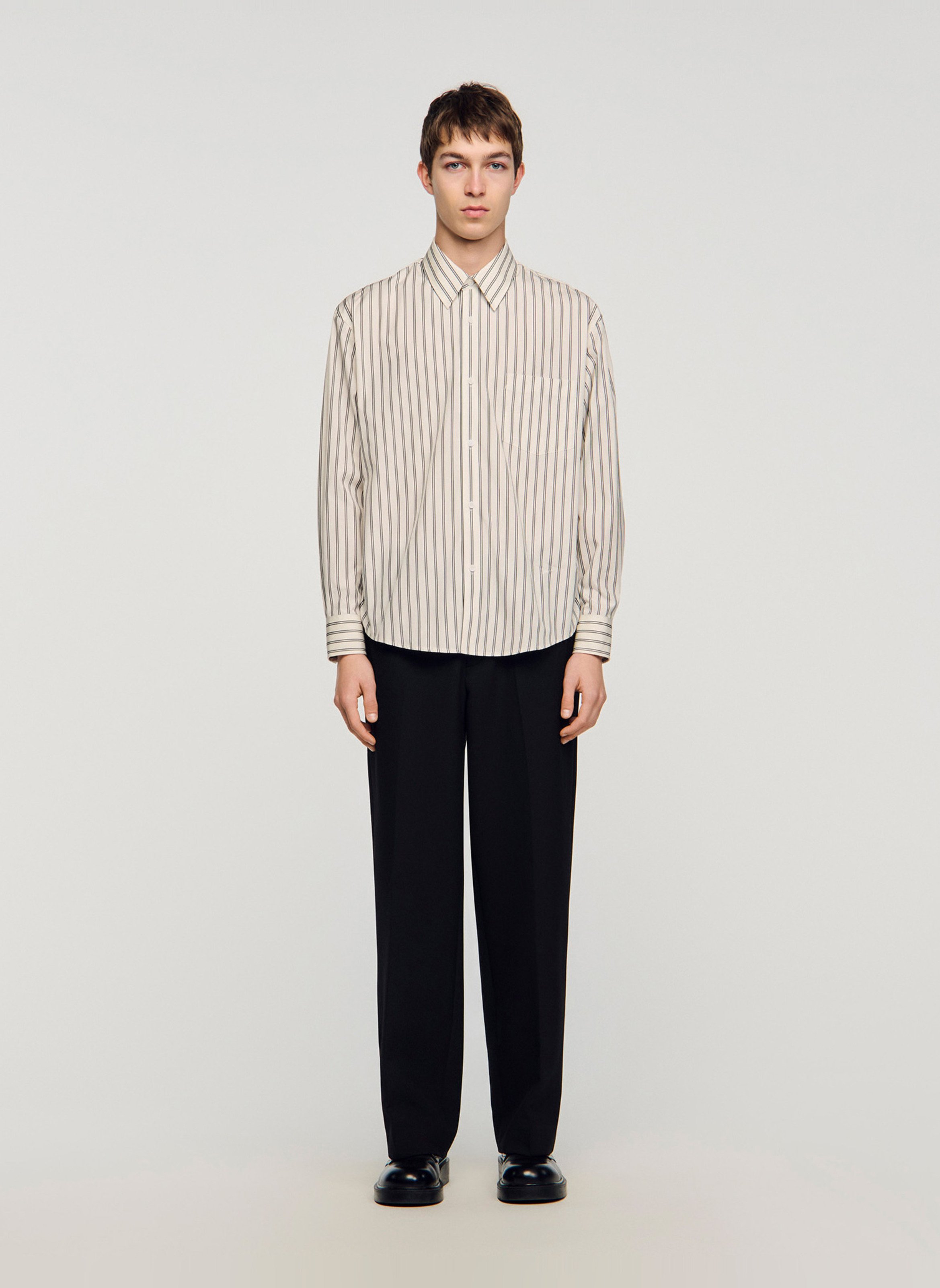 Chemise à rayures SANDRO Blanc