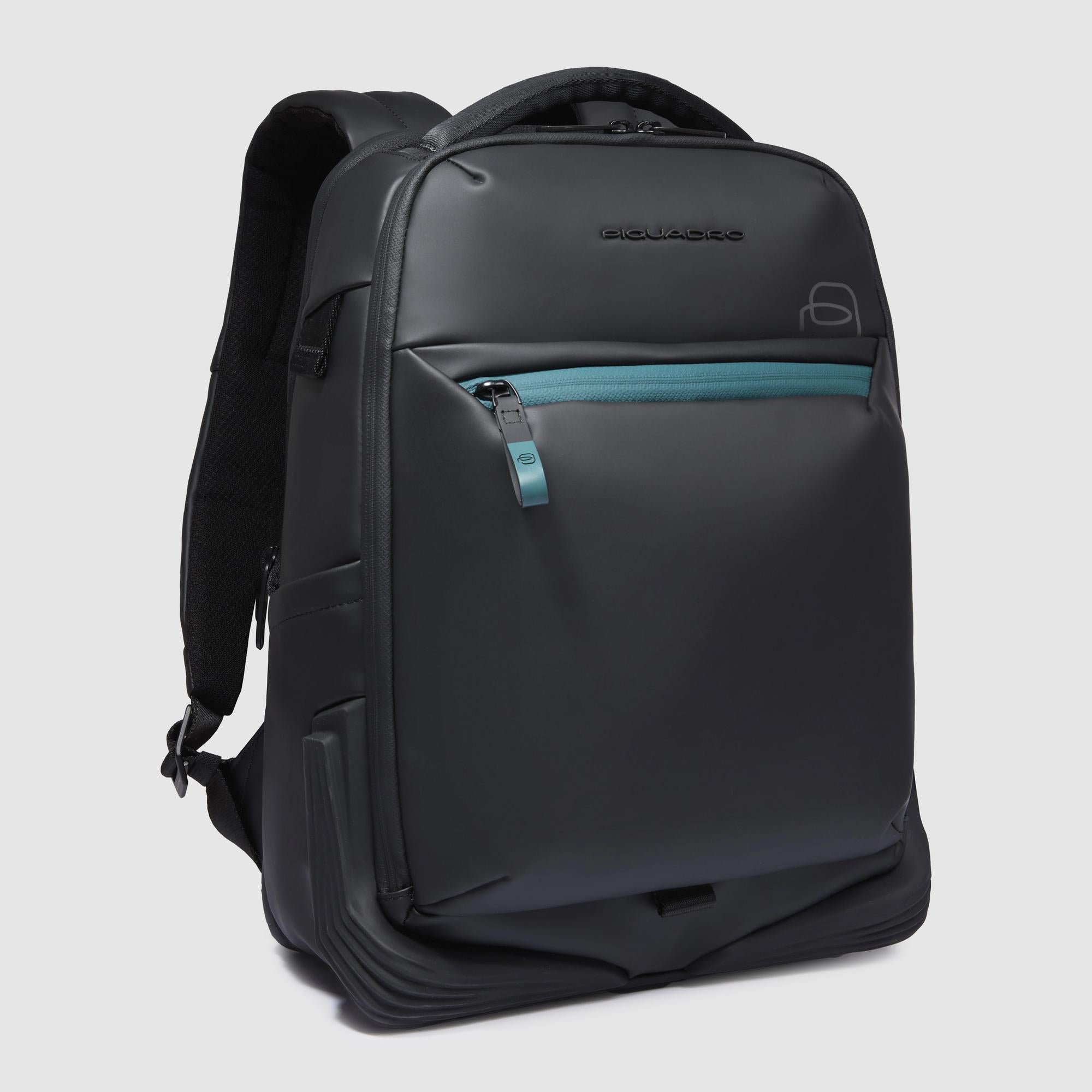 Backpack with under-seat computer and ipad® compartment with shockproof and rfid protection PIQUADRO Black