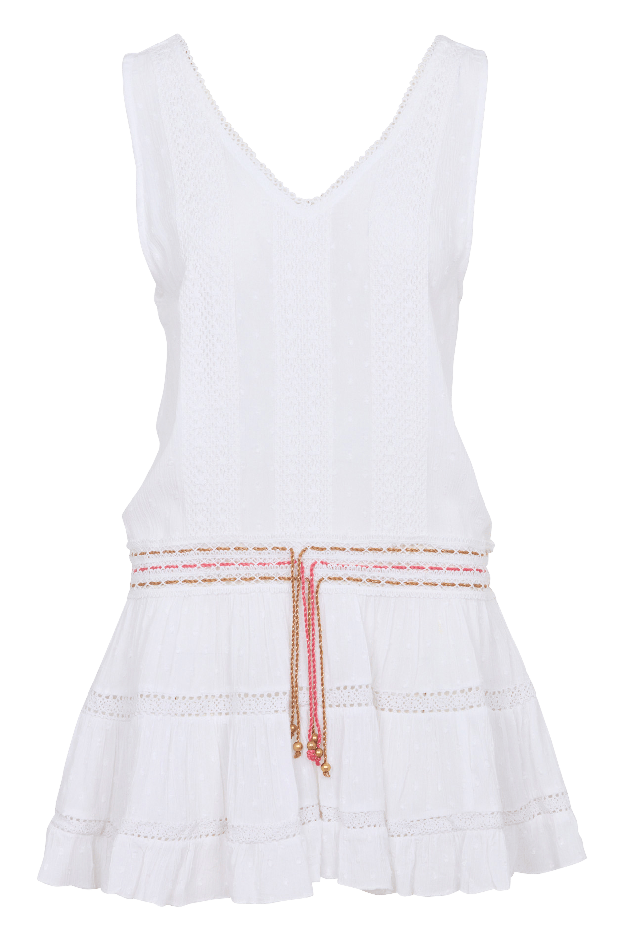 Robe courte col V BANANA MOON Blanc
