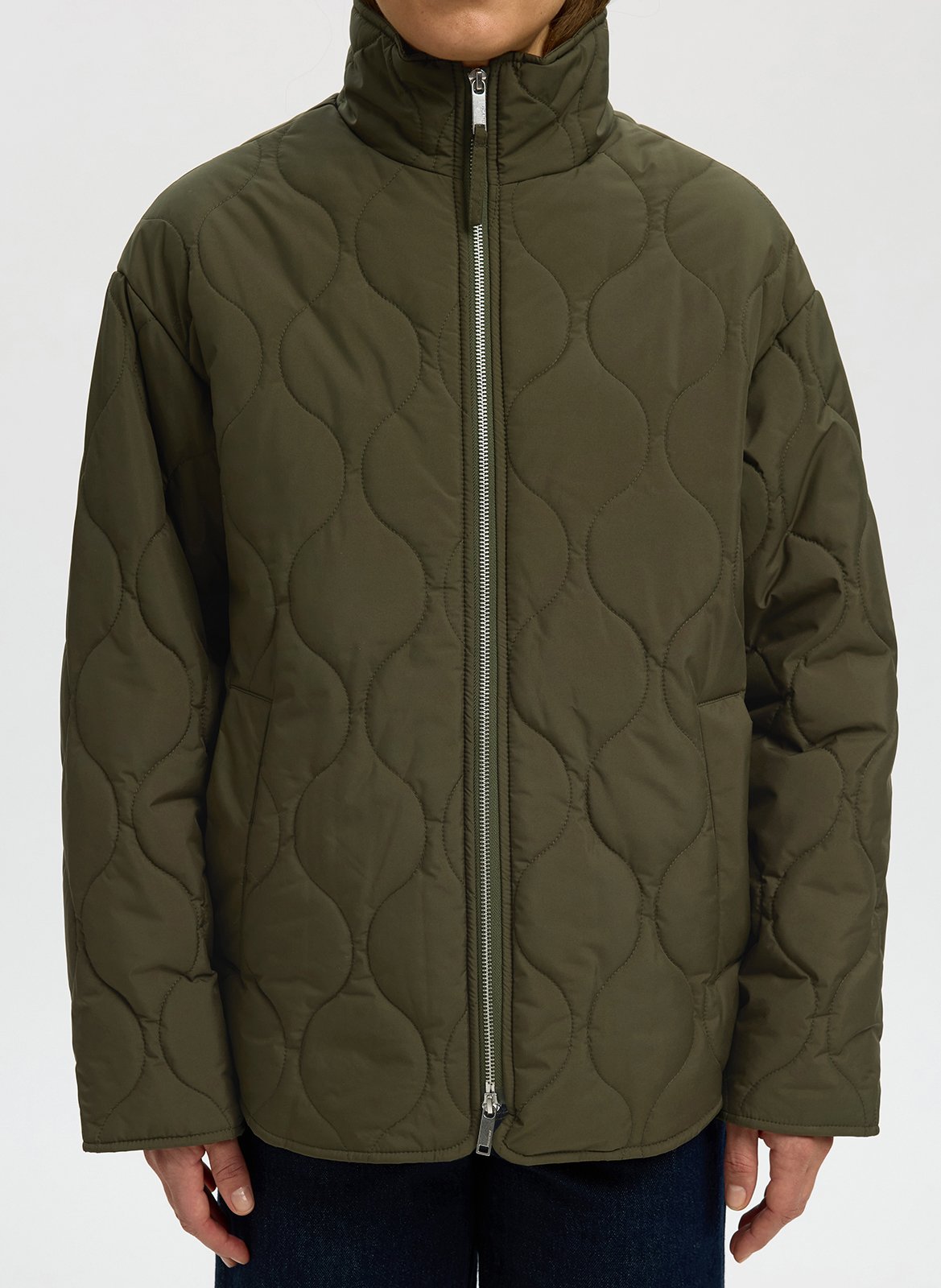 Jasje met opstaande kraag SELECTED Groen