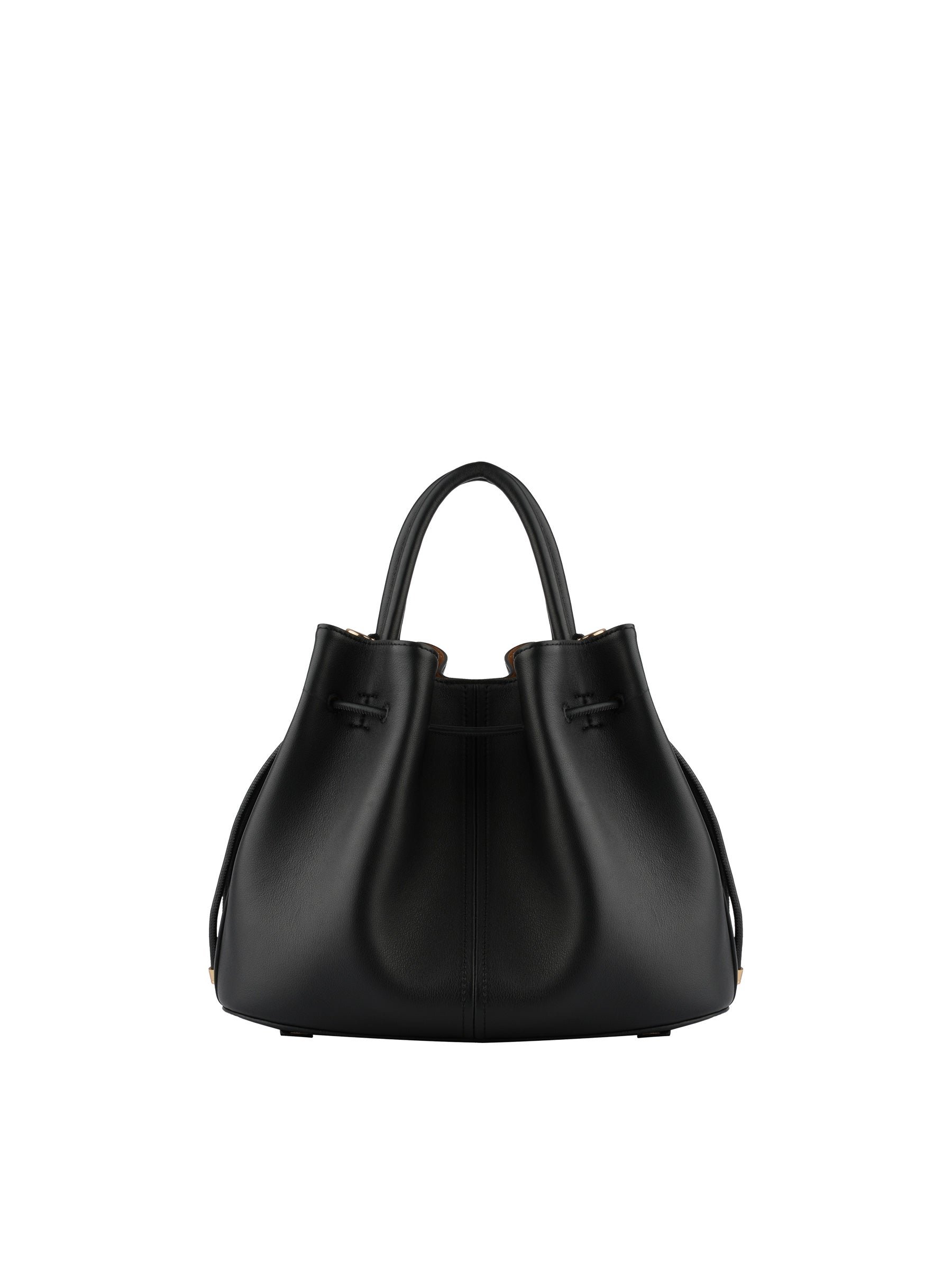 Calfskin leather handbag POURCHET Black