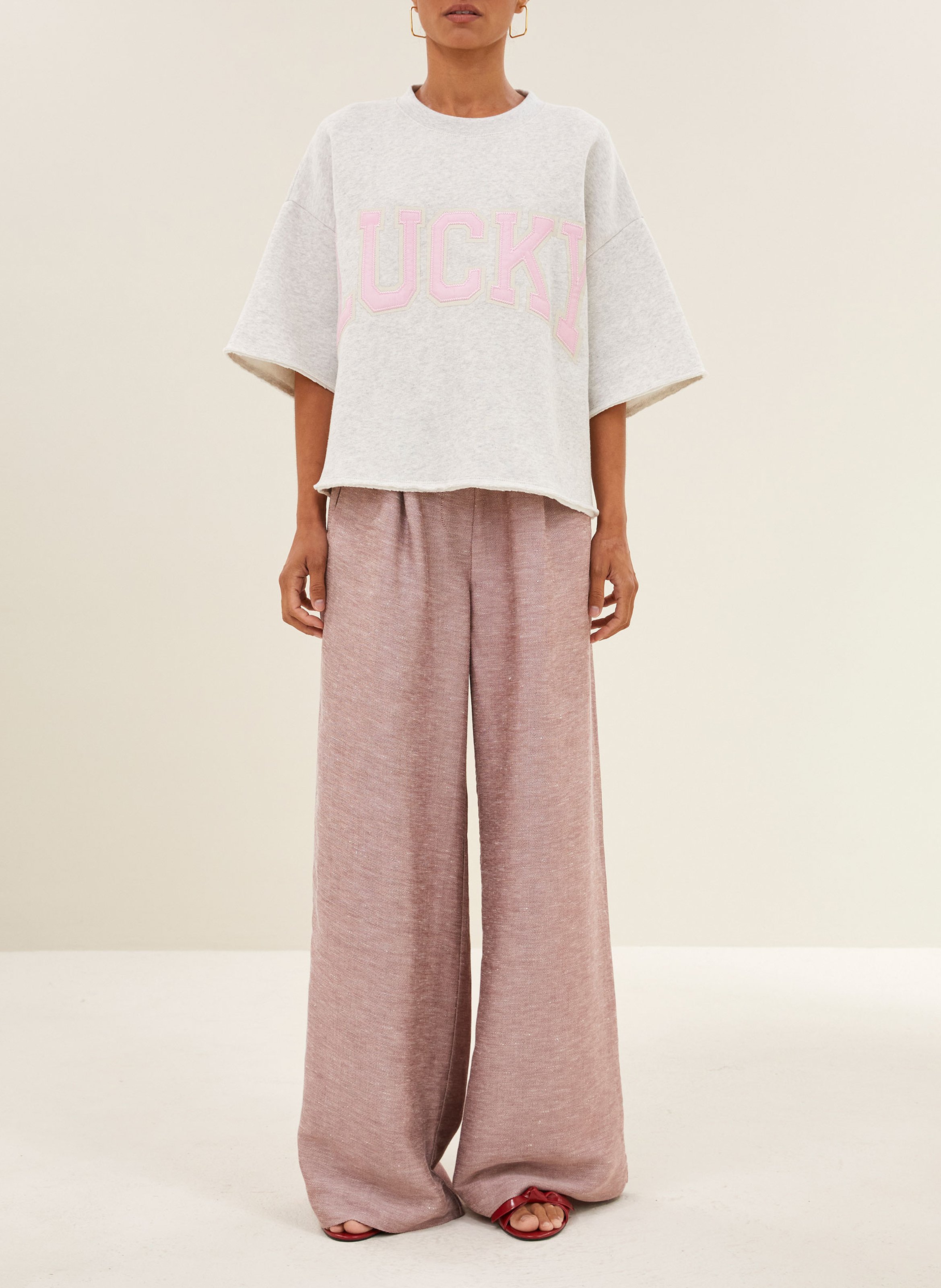 Top met ronde hals - katoenblend BY BAR Grijs