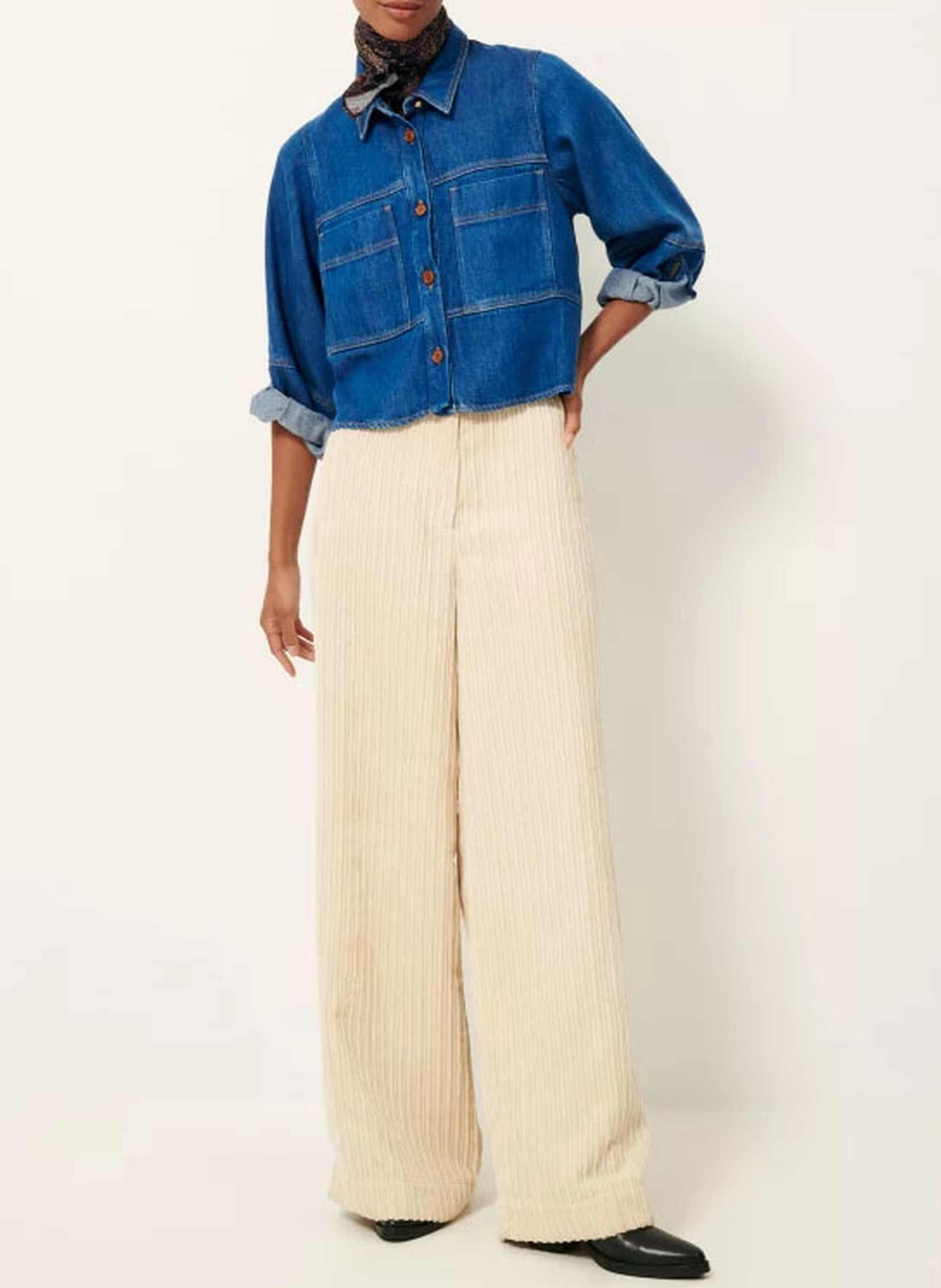 Denim jacket with classic collar SESSUN Blue