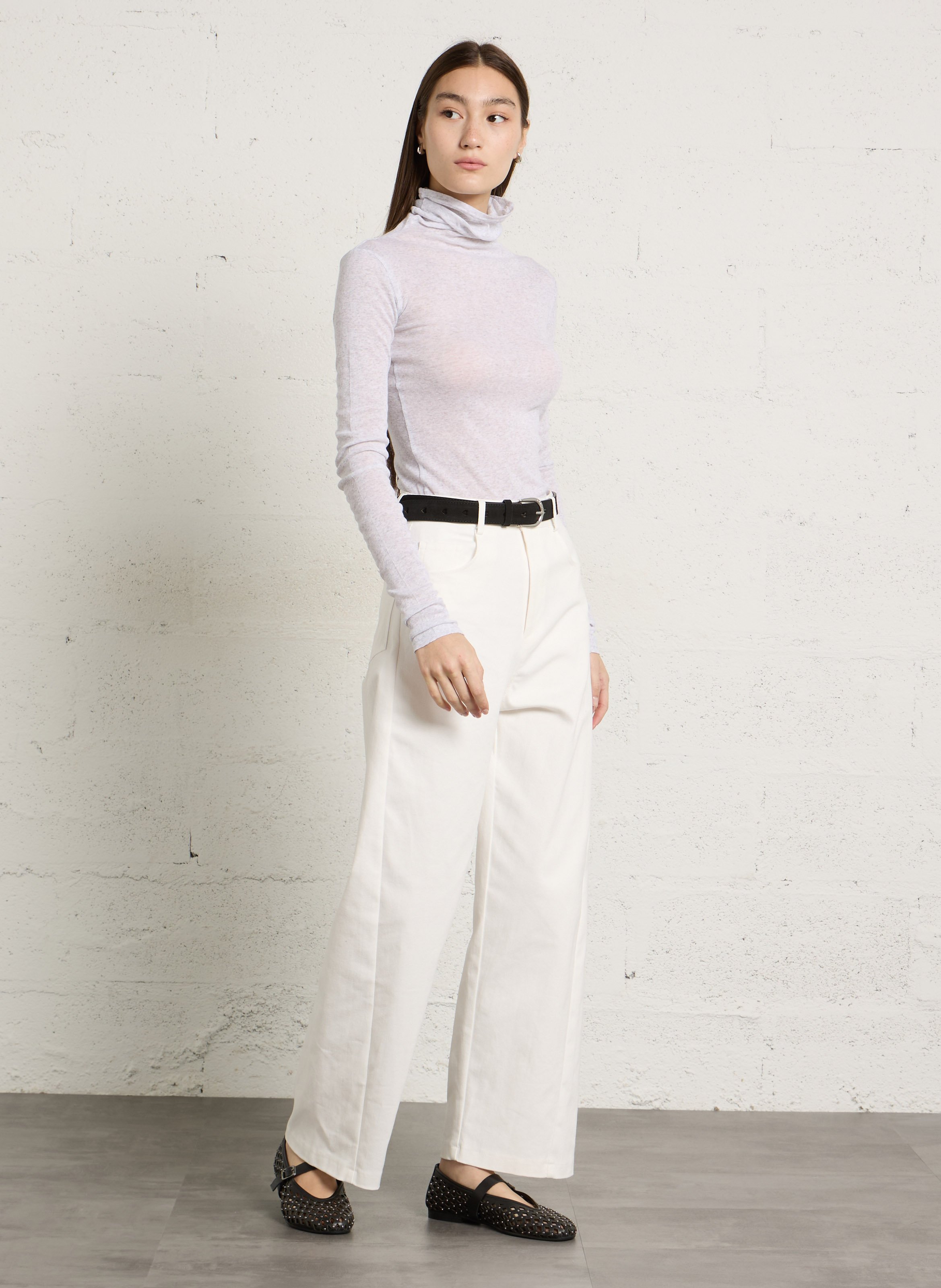 Sous-pull ajusté en jersey de coton AMERICAN VINTAGE Gris