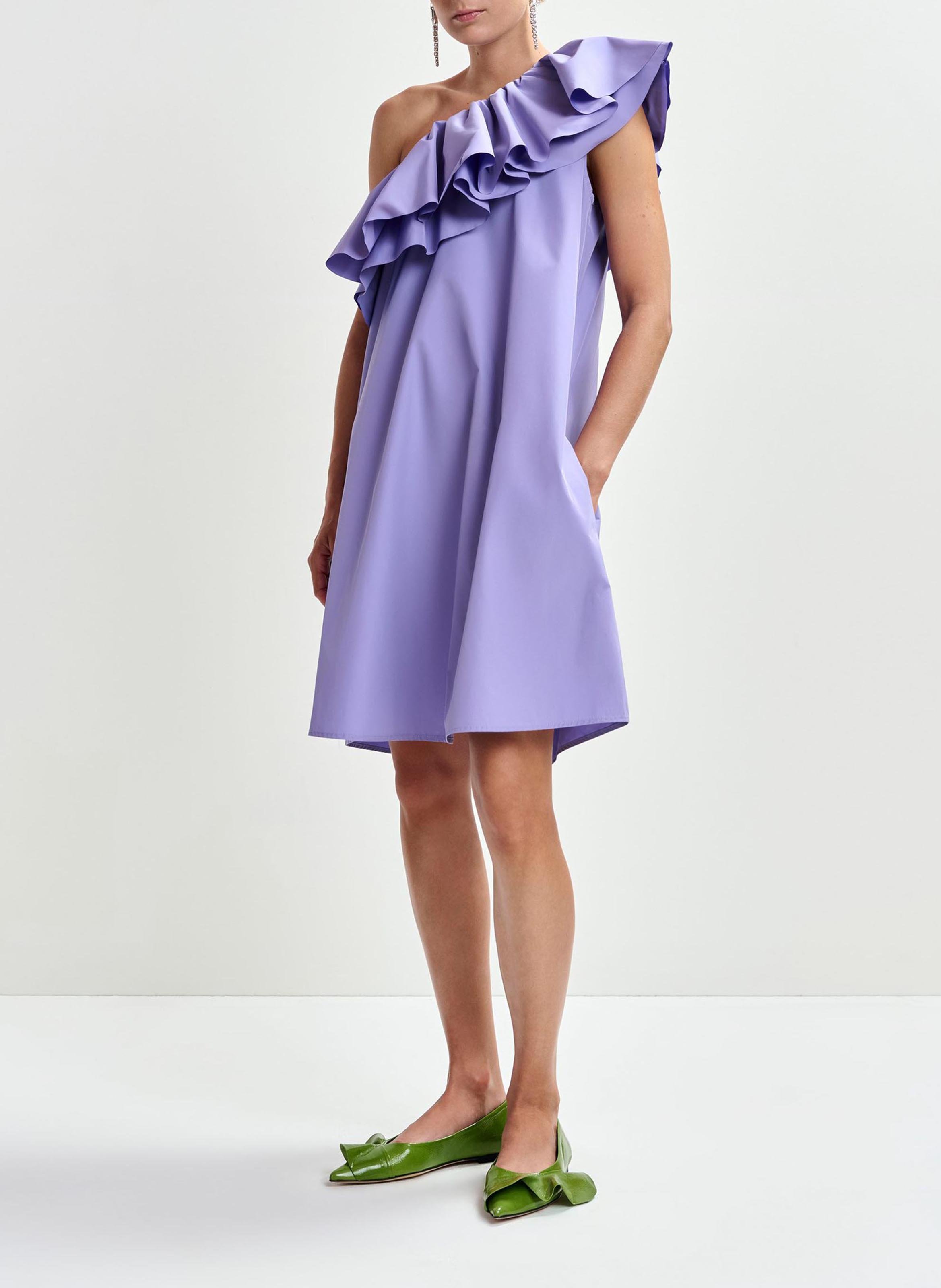 Robe courte col asymétrique ESSENTIEL ANTWERP Violet