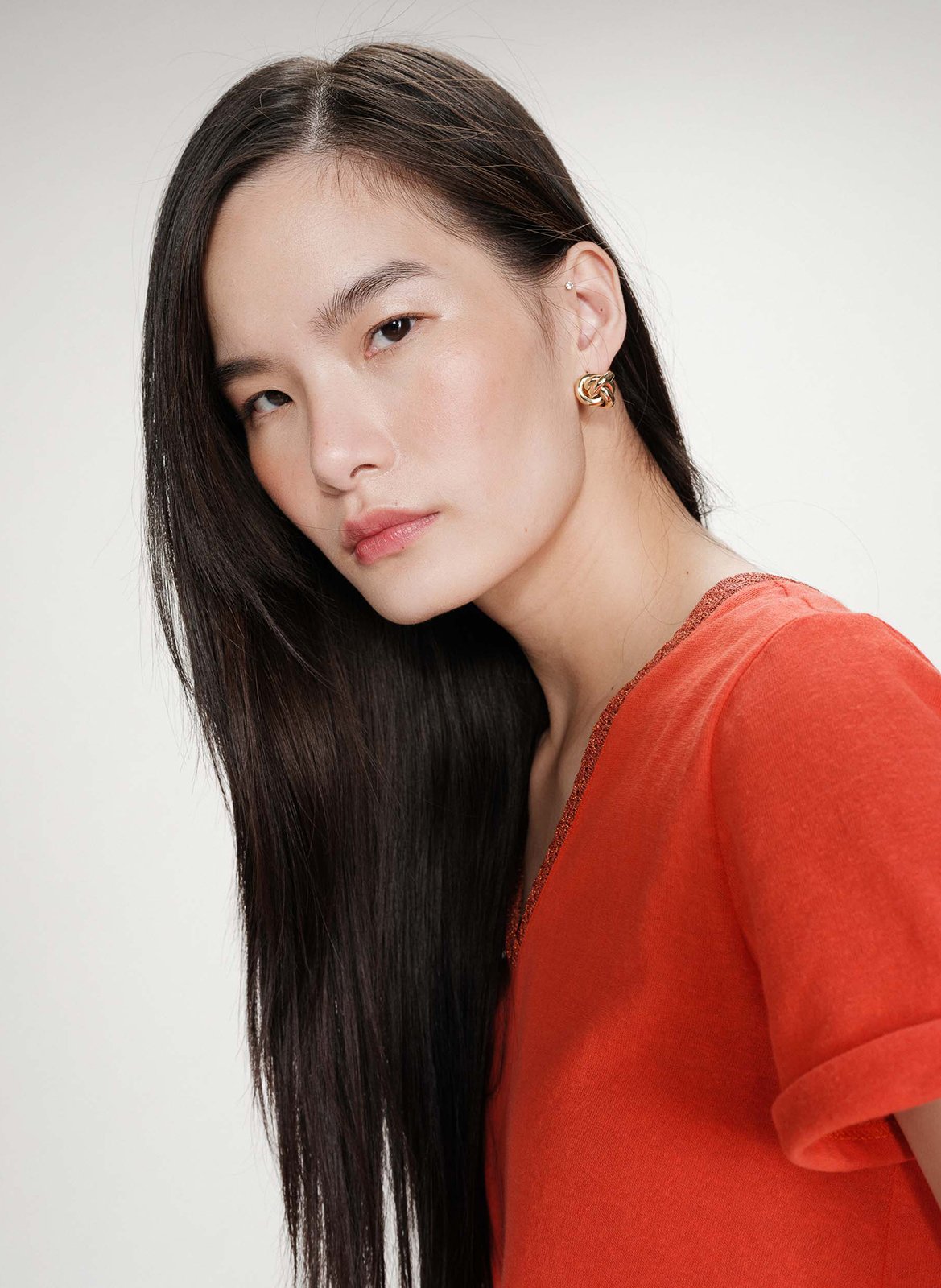 Basic cotton-mix T-shirt GRACE ET MILA Red