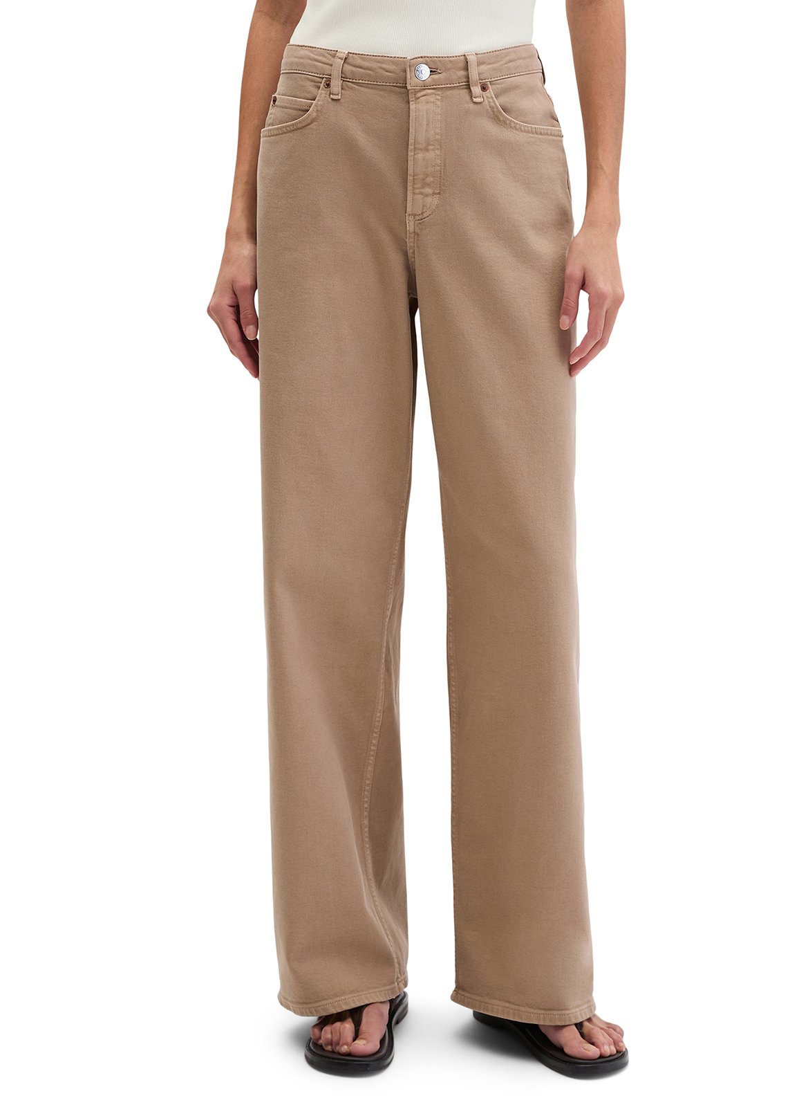 Hoge taille recht model jeans uni MARC O'POLO Bruin