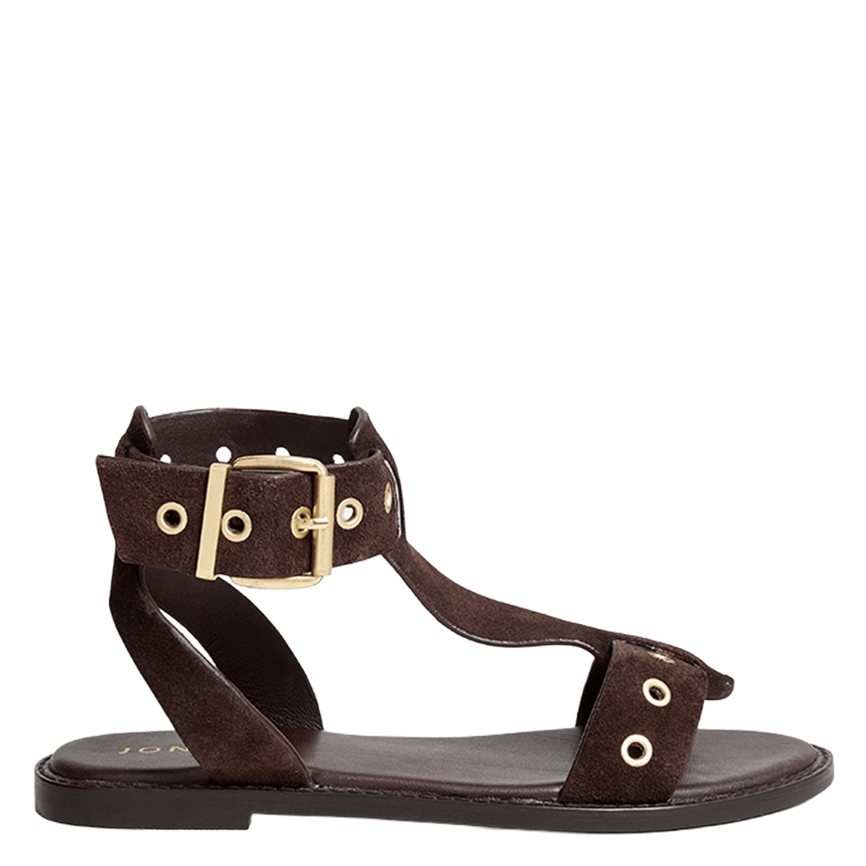 Flat soft leather sandals JONAK Brown