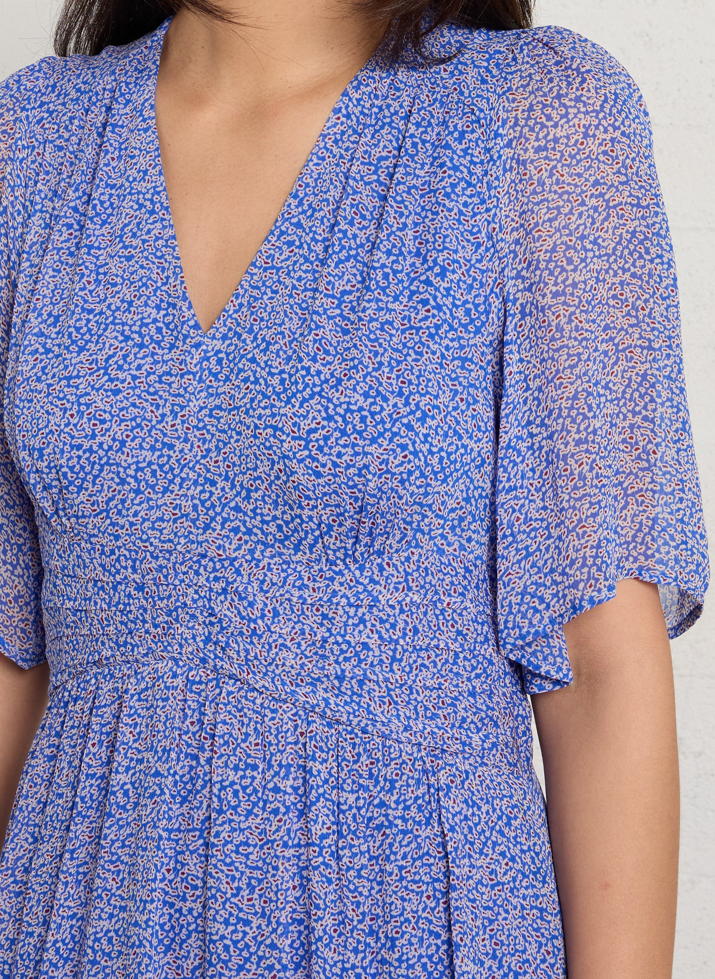 Robe longue ample col V MAISON 123 Bleu