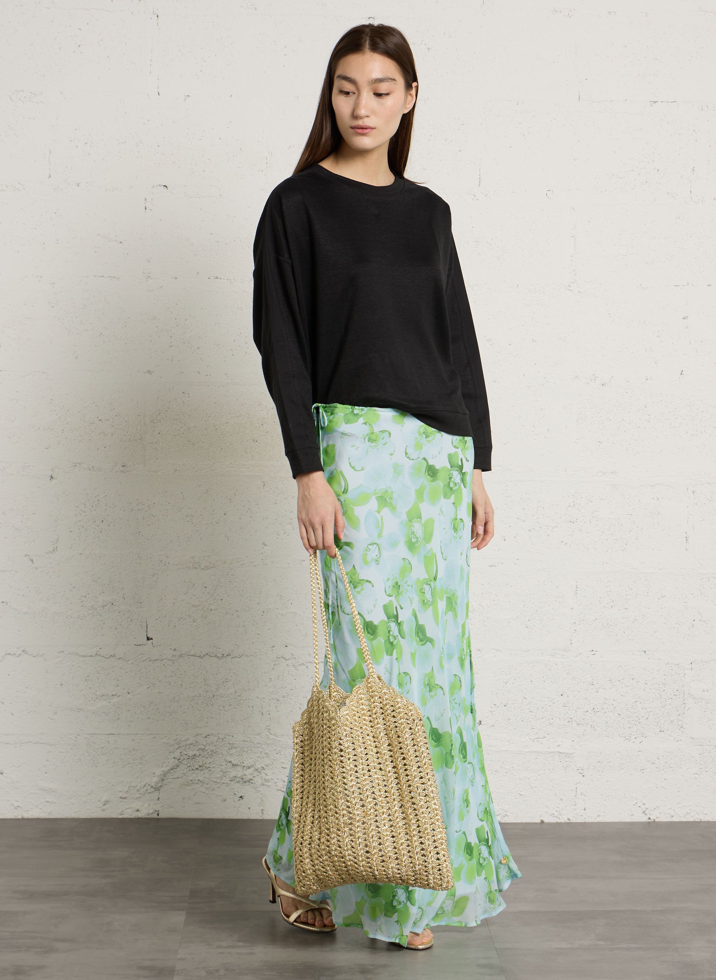 Sac moyen crochet en raphia PETITE MENDIGOTE Doré