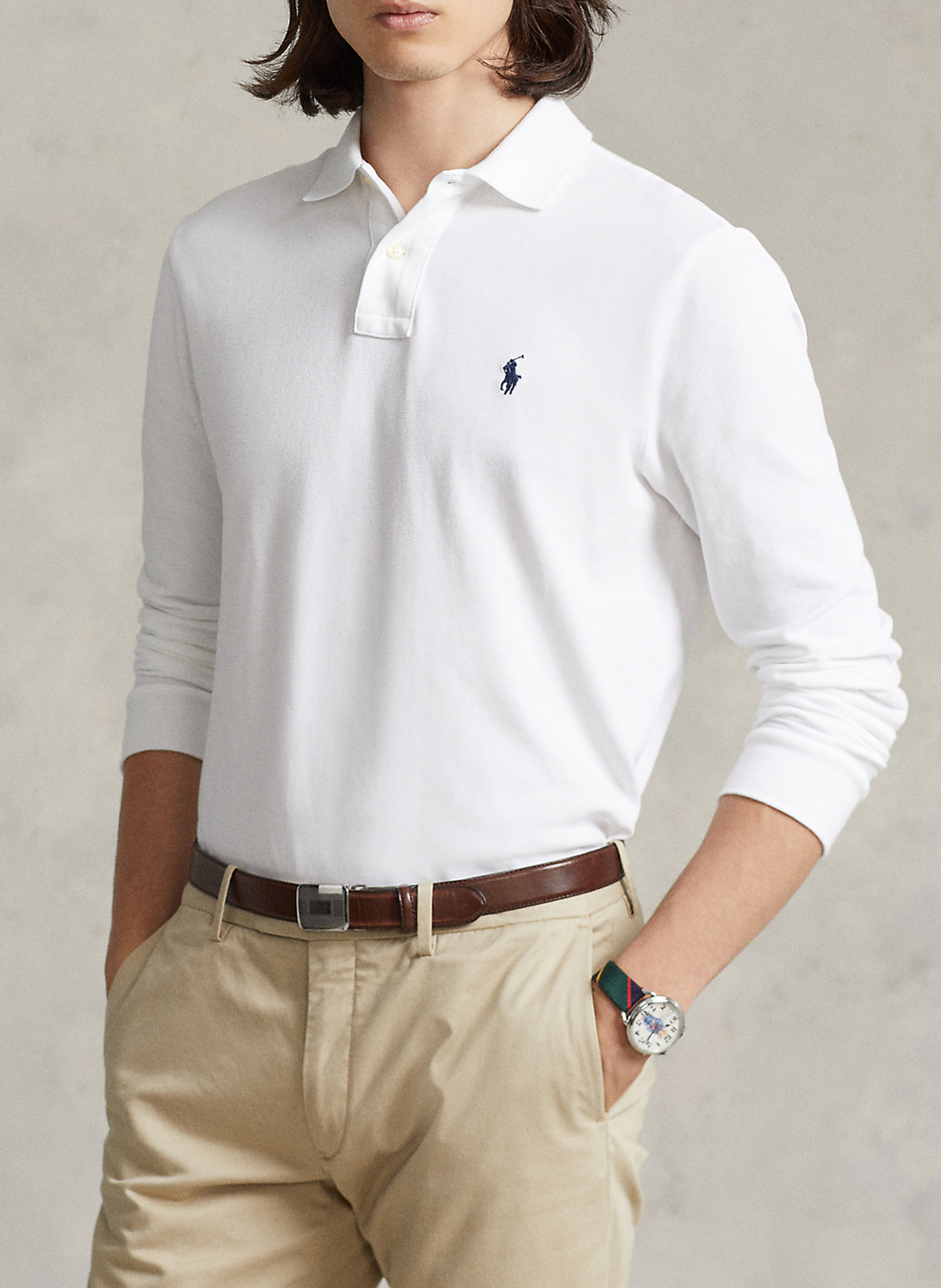 Langärmliges Poloshirt aus Baumwoll-Piqué, Regular Fit POLO RALPH LAUREN
