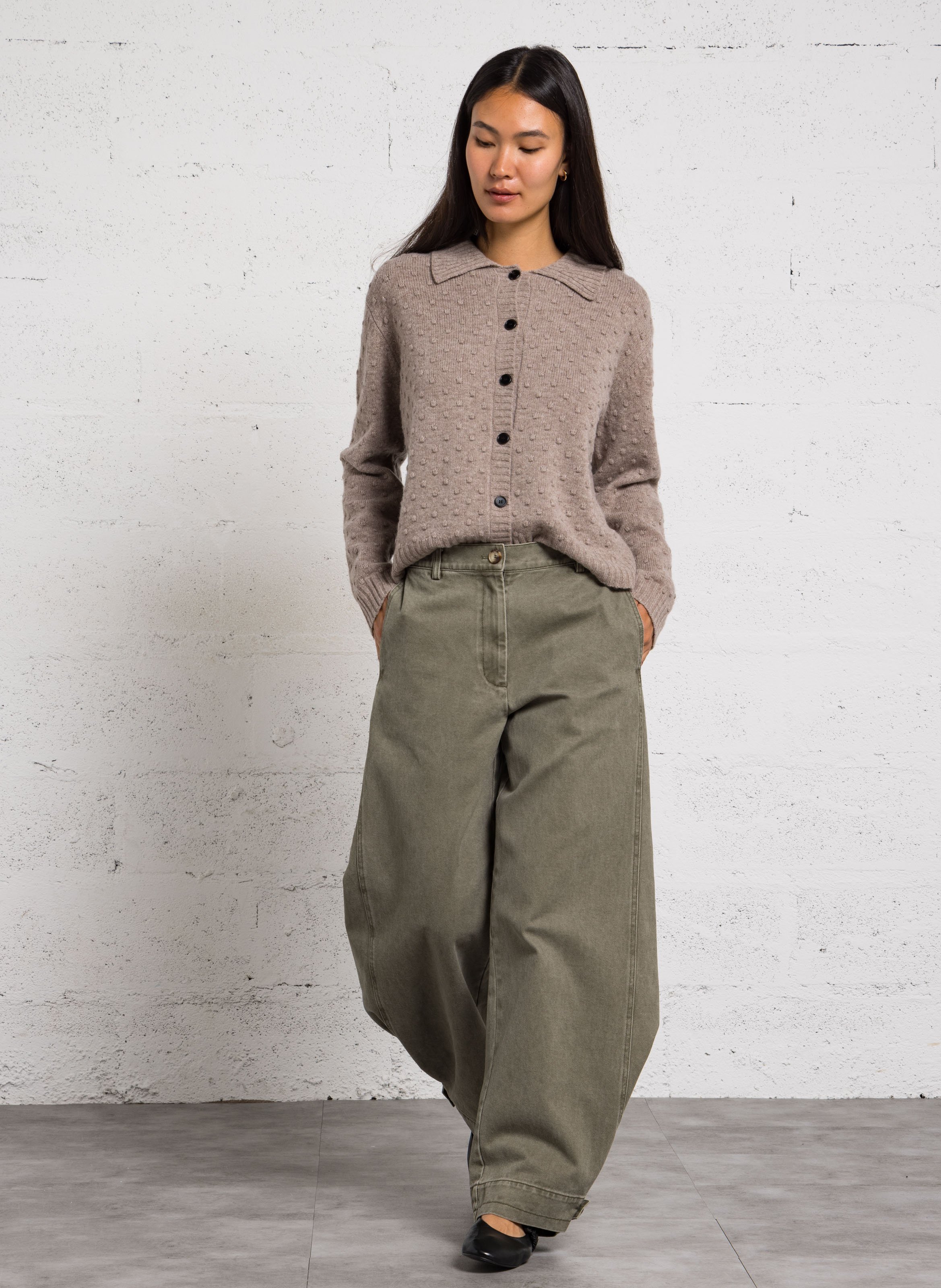 Straight wool relief vest RUE DE TOKYO Beige