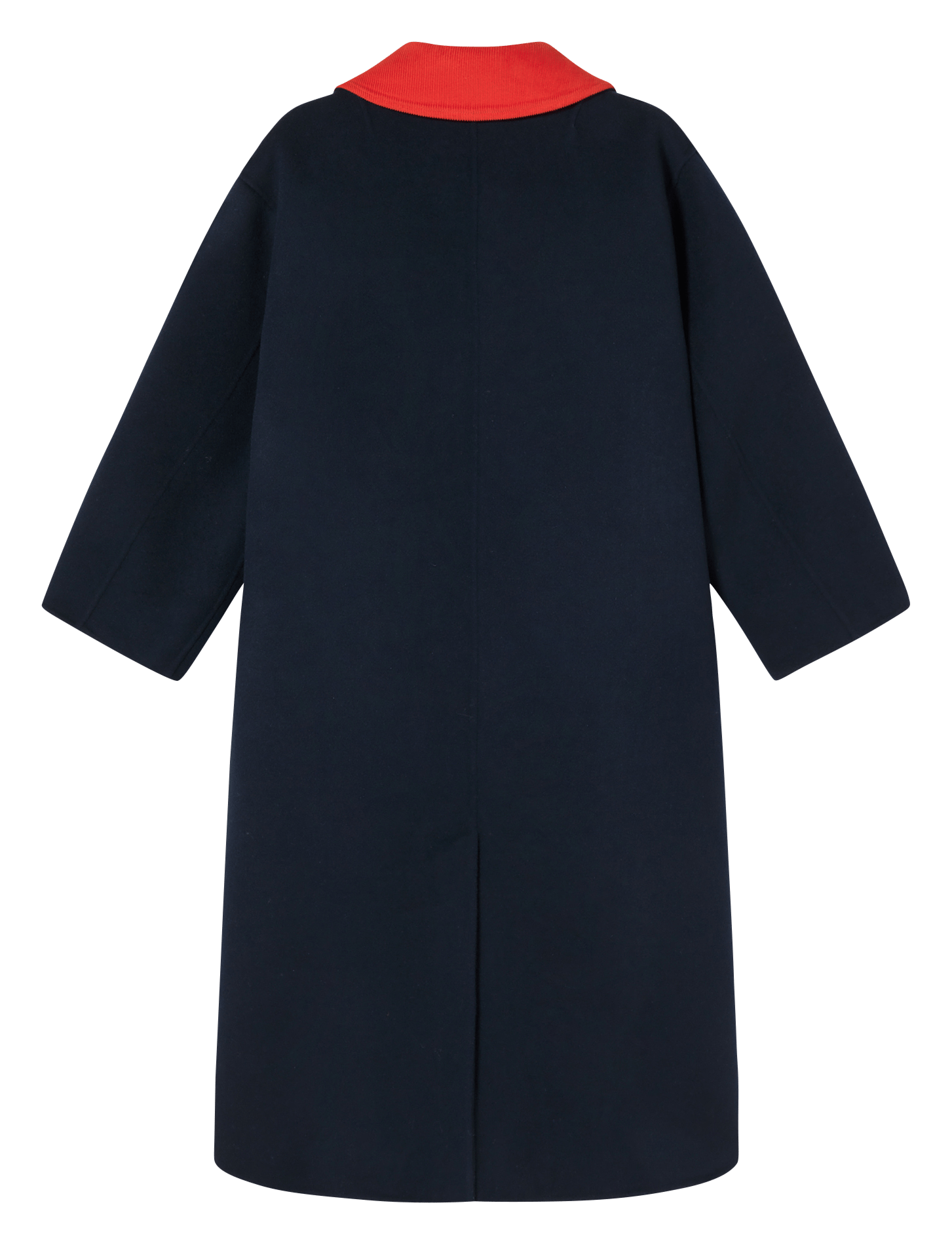 Straight wool coat with classic collar THE TINY BIG SISTER Blue