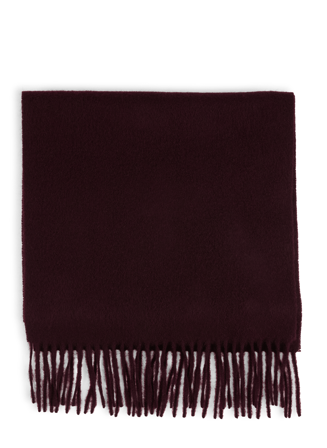 Solid scarf with fringed edges in cashmere SAISON 1865 Red