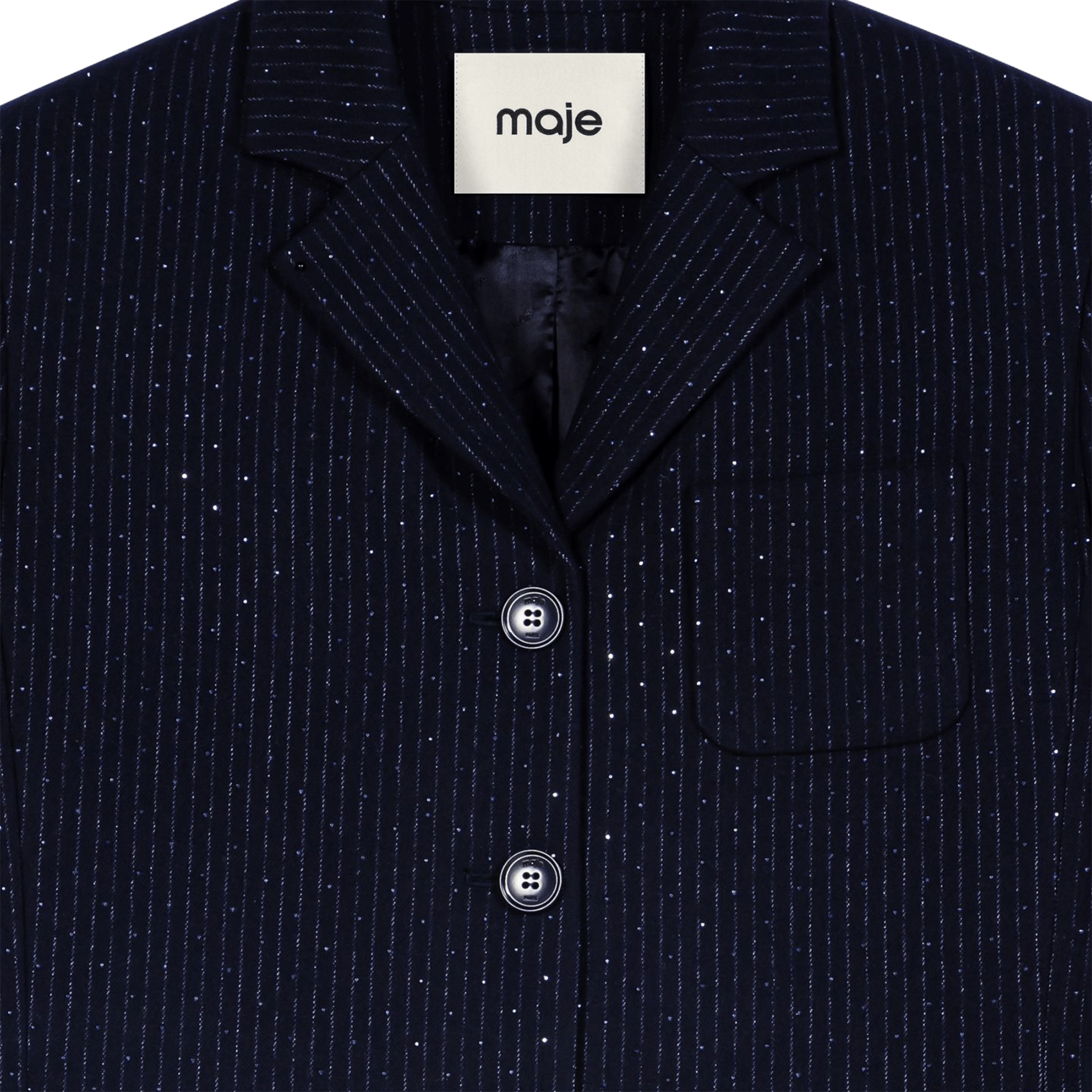 Getailleerde gestreepte jas MAJE Blauw