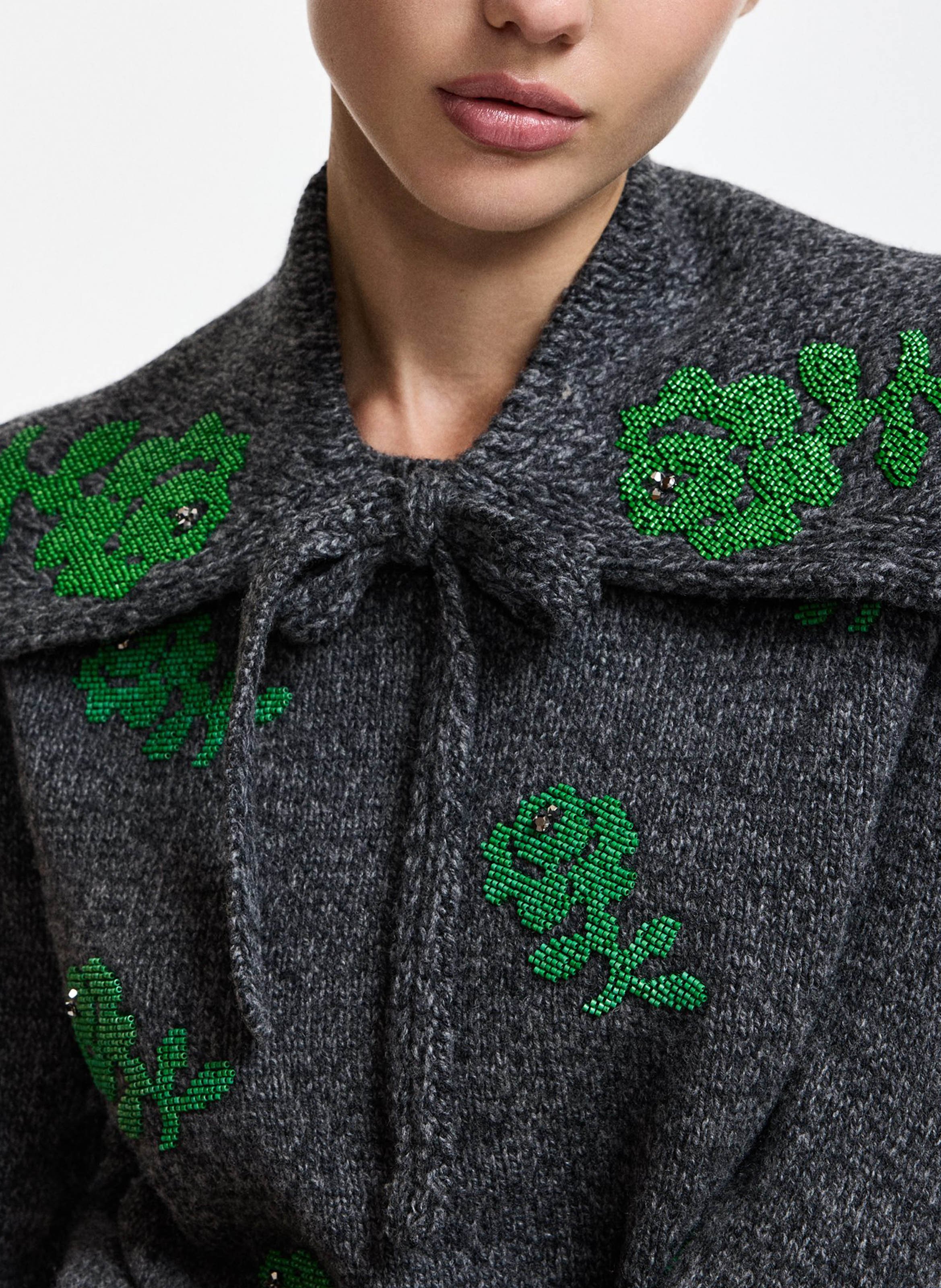 Detachable knotted wool collar ESSENTIEL ANTWERP Grey