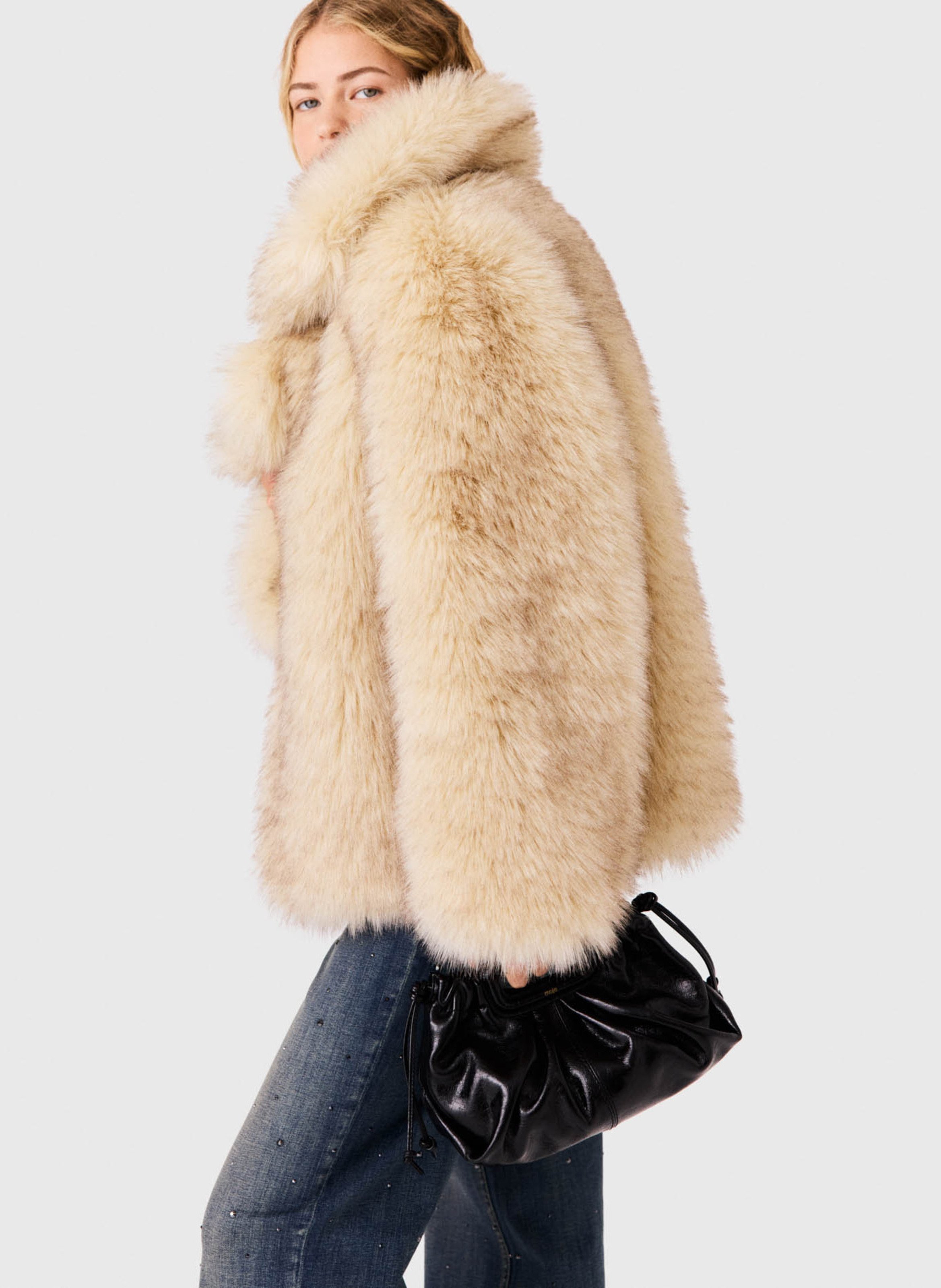 Oversized korte jas MAJE Beige