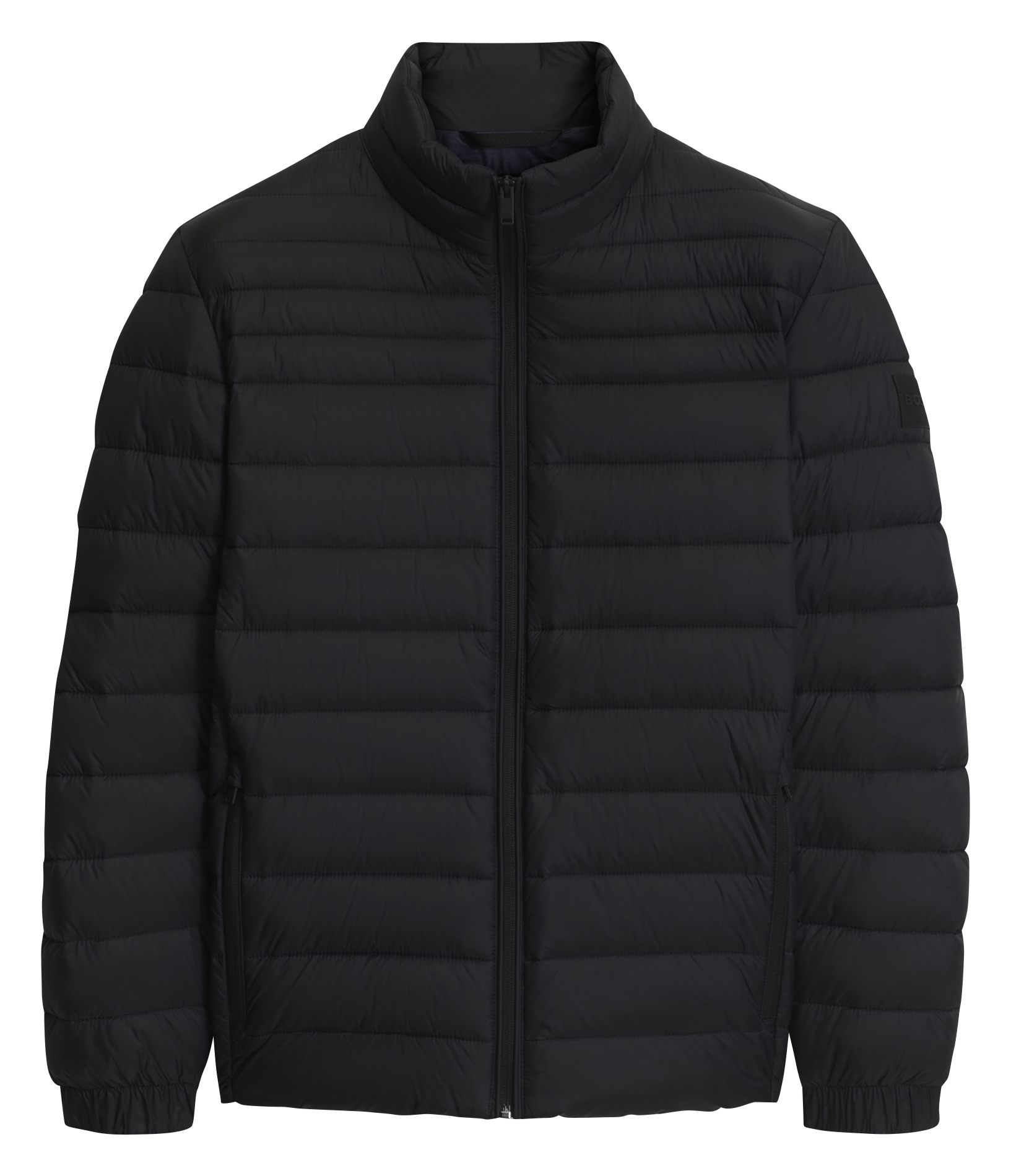 Quilted water-repellent and packable jacket with logo | Black BOSS Men
