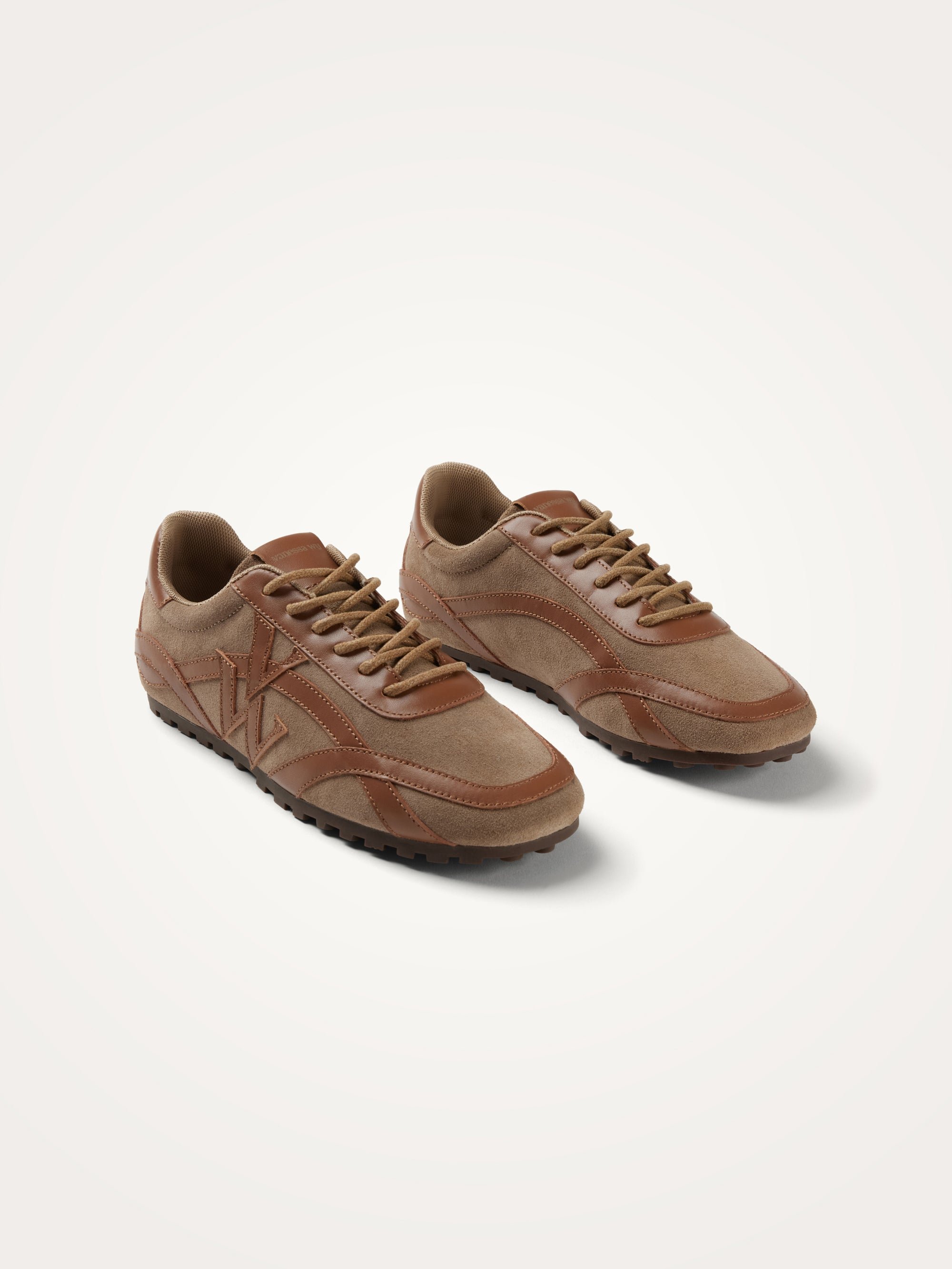 Monogram sneakers with slim serrated sole VANESSA WU Brown