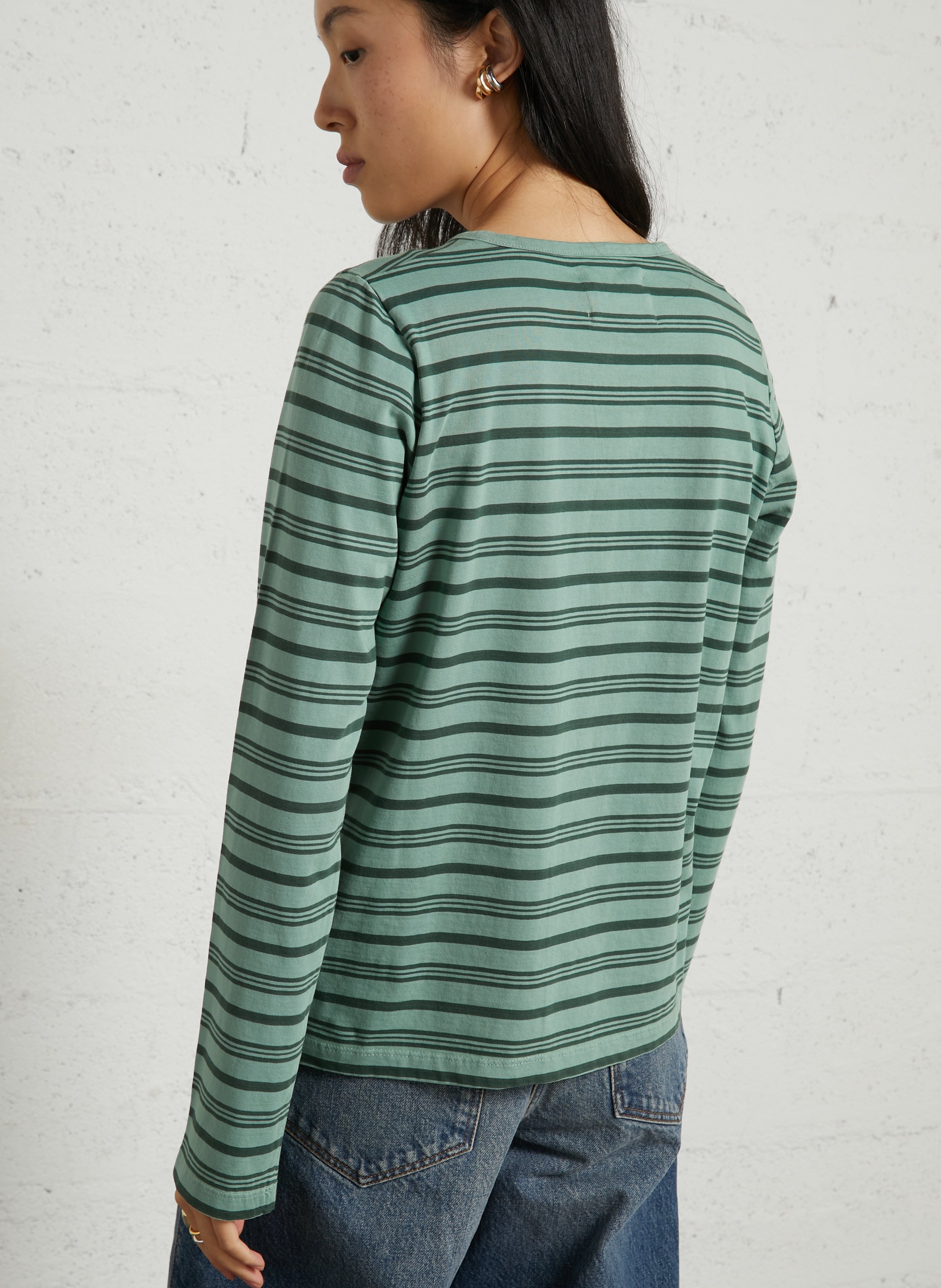 T-shirt rayé en coton bio LEON & HARPER Vert