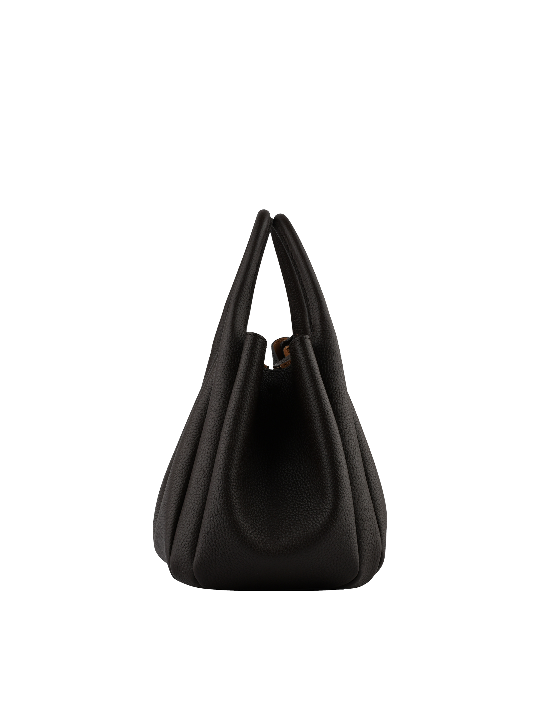 Calfskin leather handbag POURCHET Brown