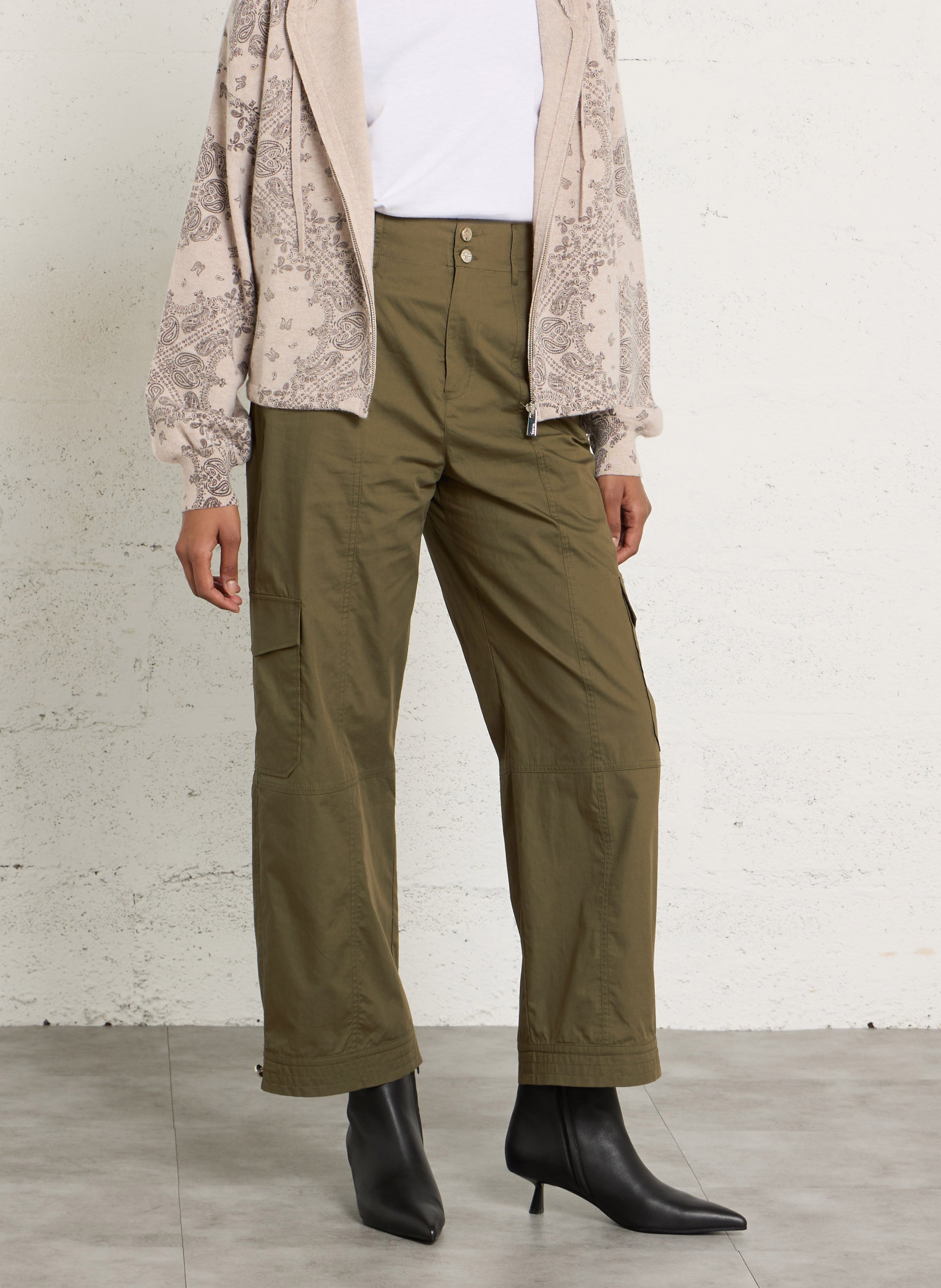 Cotton cargo pants BERENICE Khaki