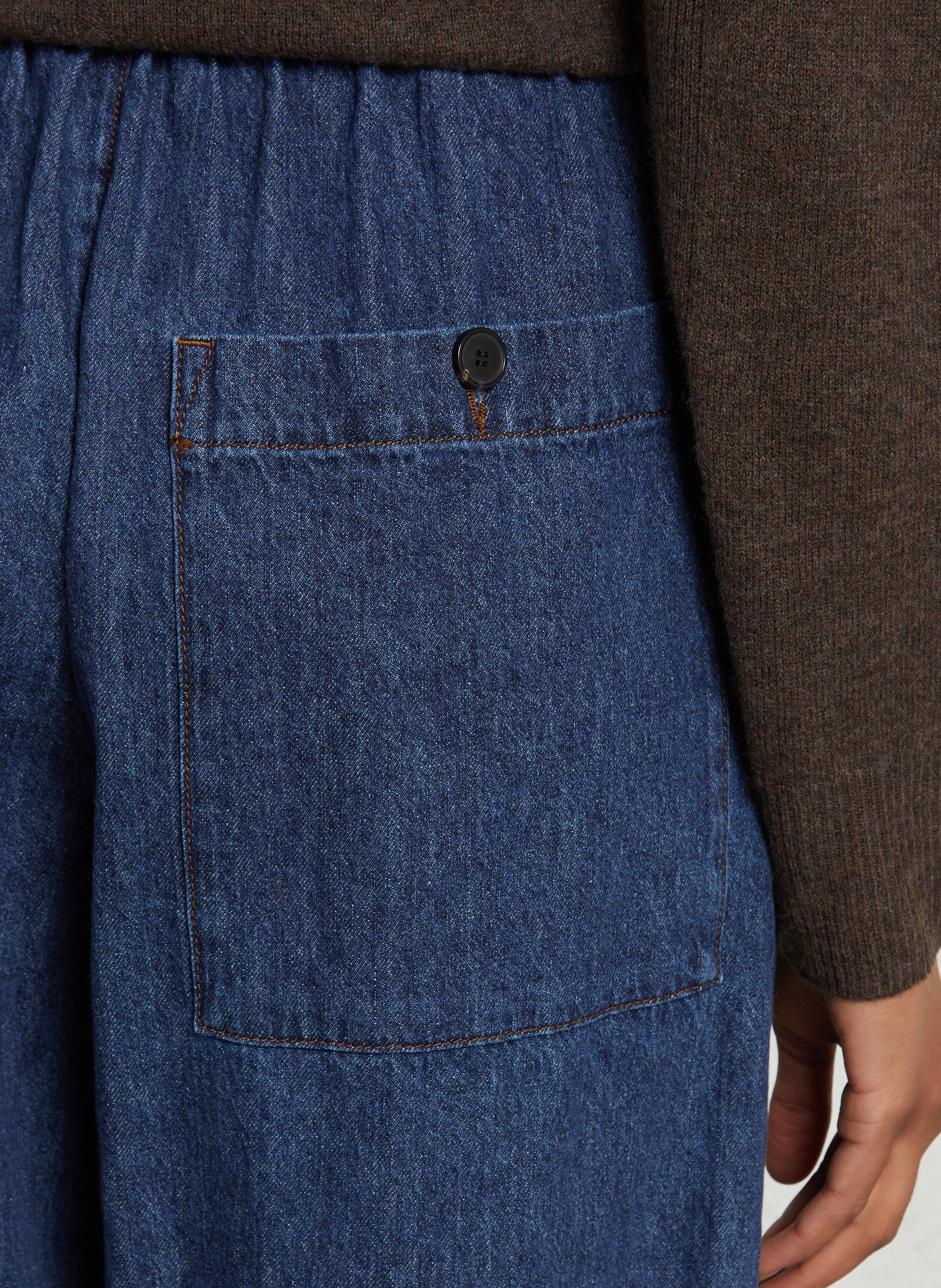 Wide-leg straight jeans in blended cotton MASSCOB Blue
