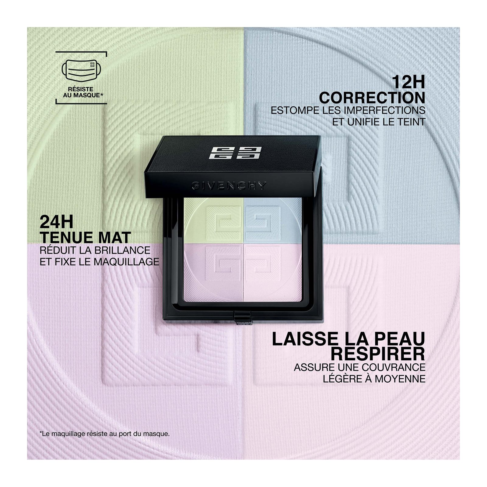 PRISME LIBRE PRESSED POWDER - Compact poeder met fixerend, blurring en mat effect GIVENCHY N02 - satin blanc
