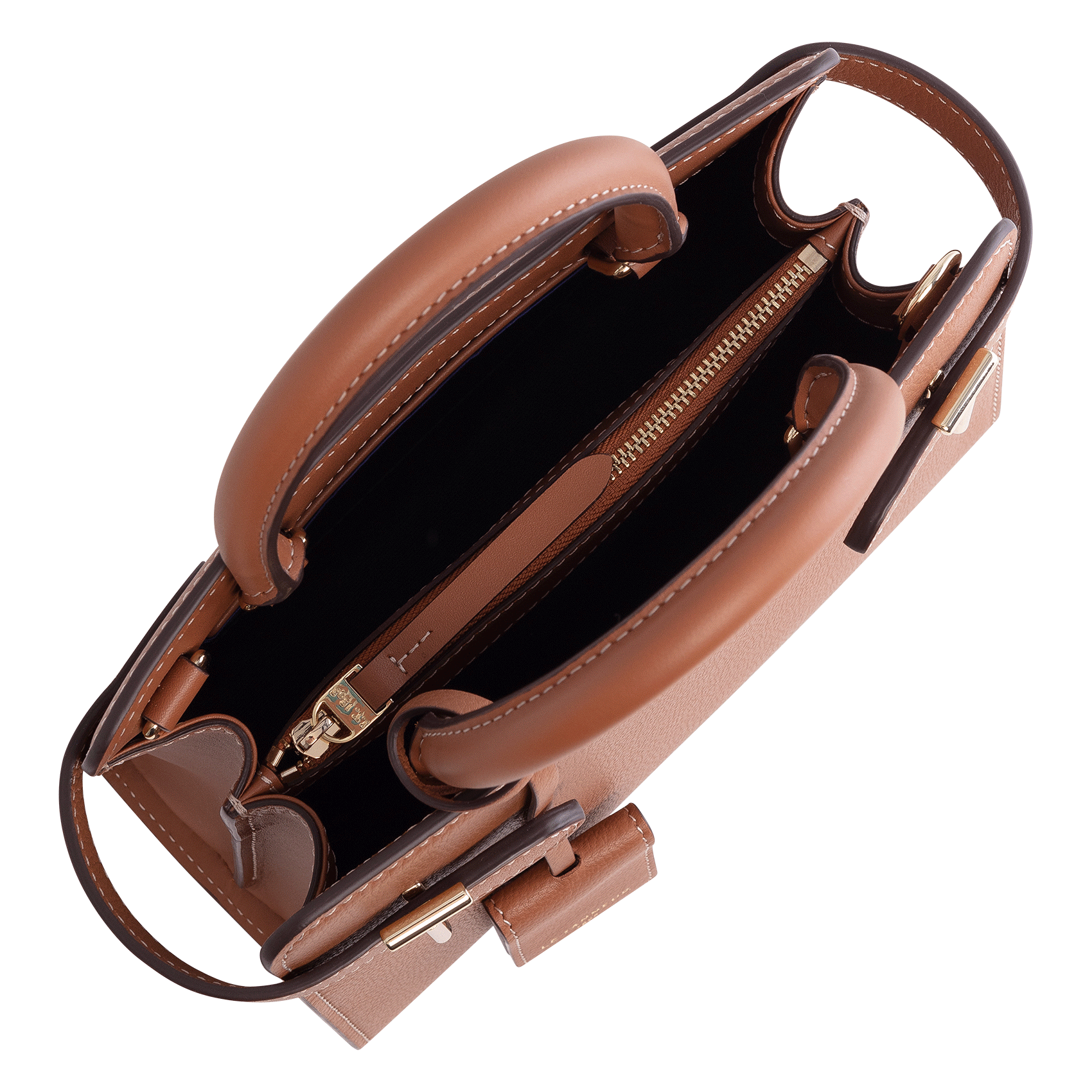 Leather handbag LE TANNEUR Brown