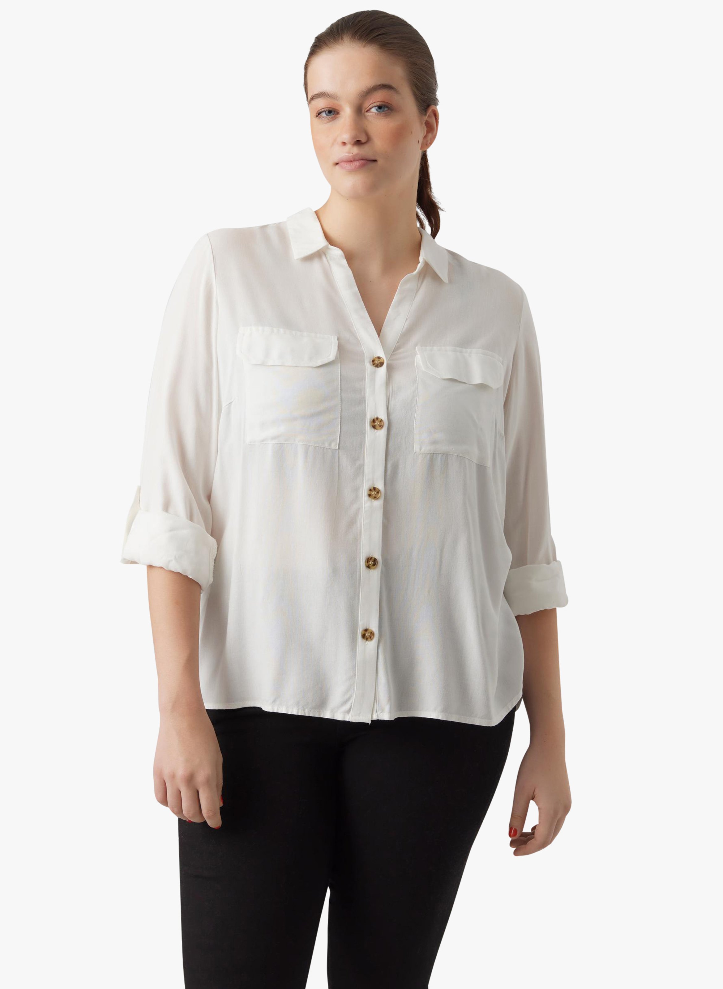 Chemise regular-fit en viscose VERO MODA CURVE Blanc