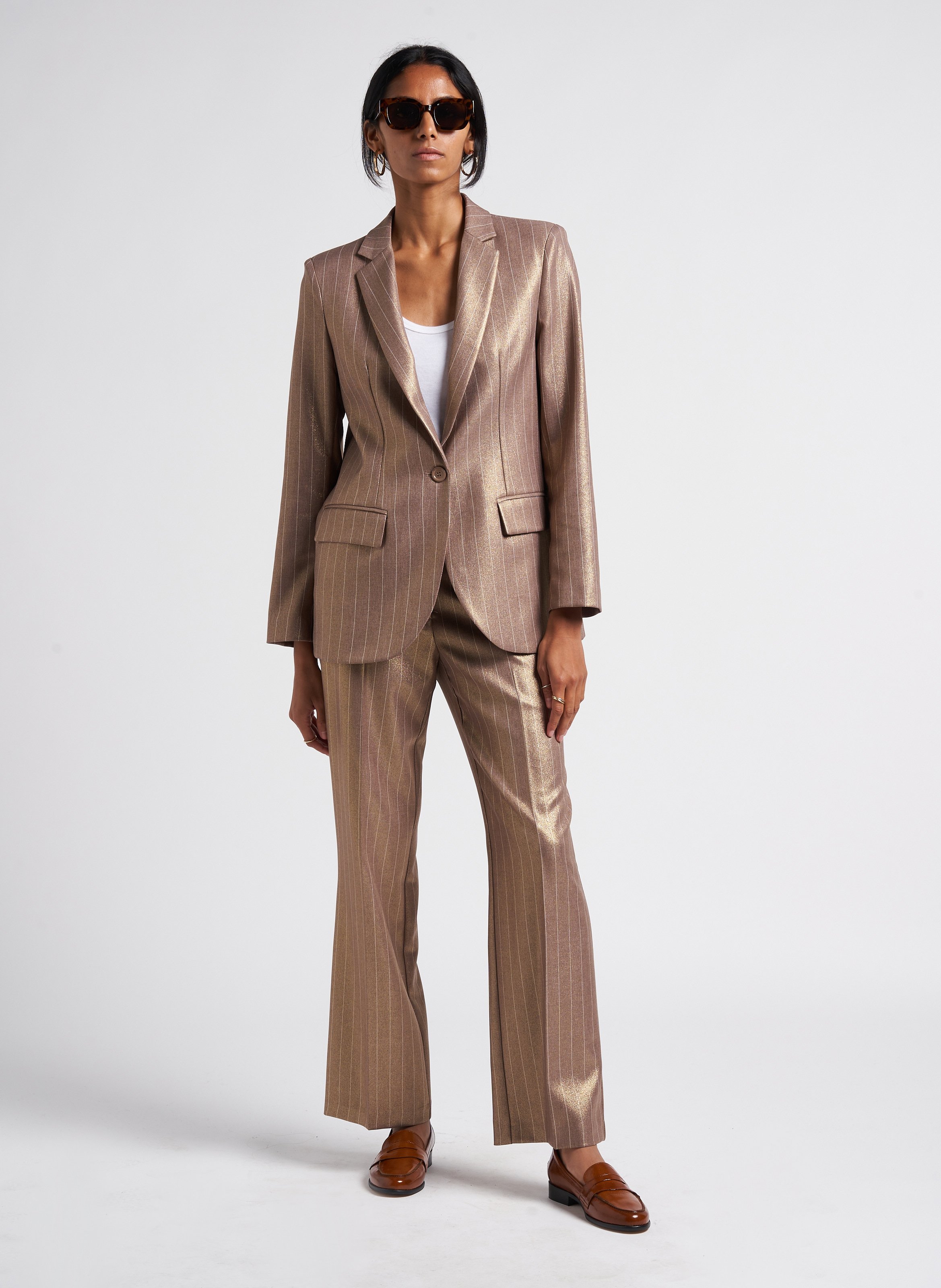 Striped high-waisted trousers IMPERIAL Golden