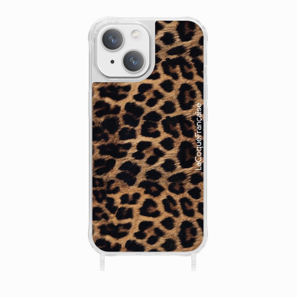 Leopard phone case with rings for iPhone 14 LA COQUE FRANCAISE Brown