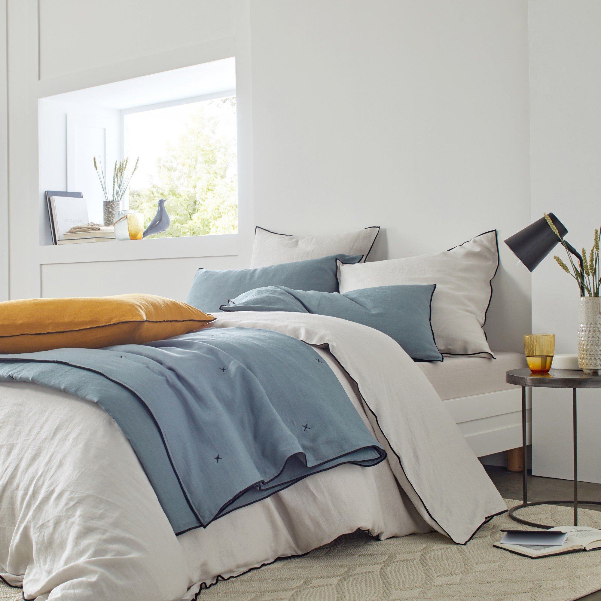 Set of 2 cotton pillowcases MADURA Beige