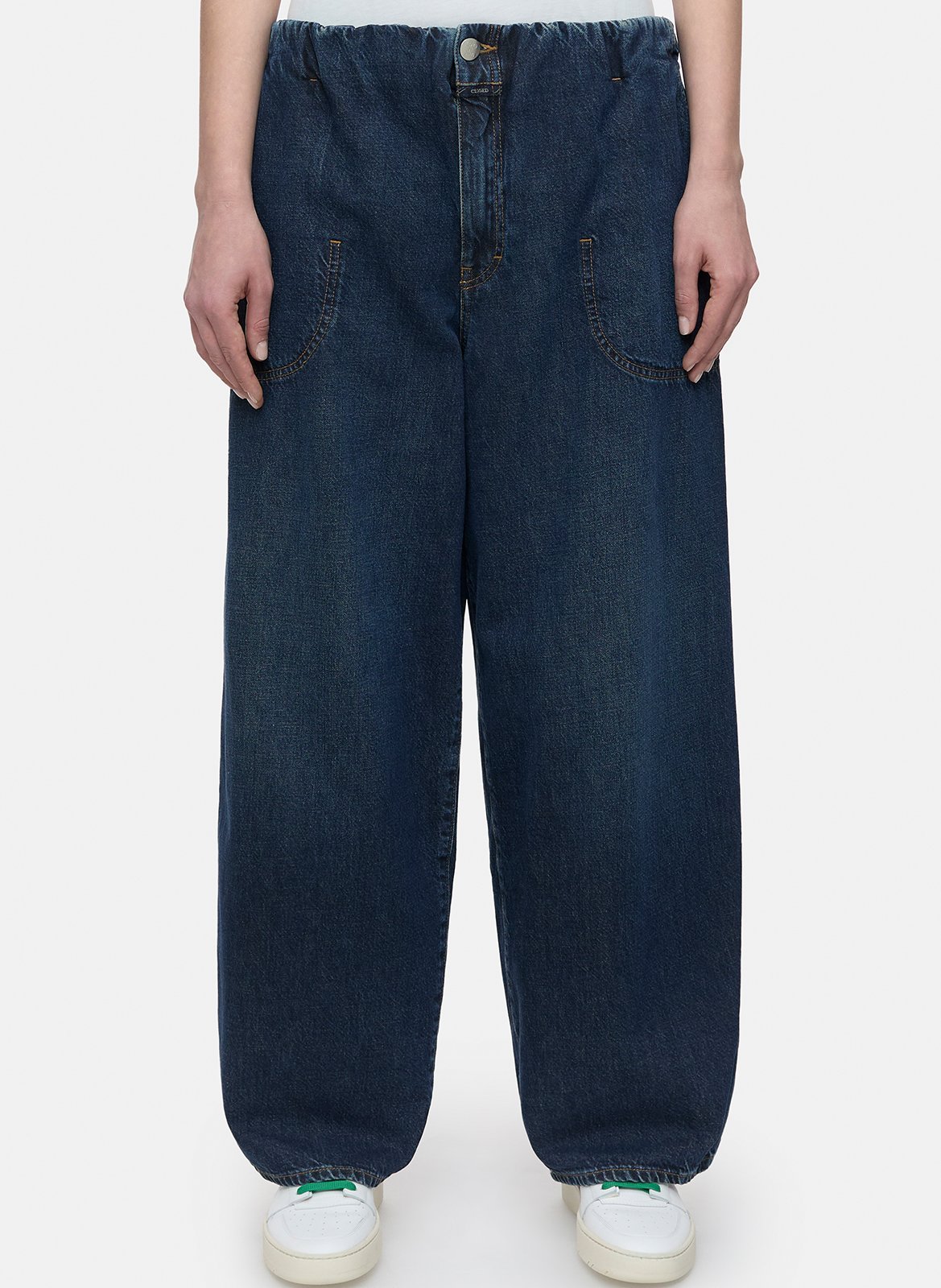 Wide-leg jeans with palm tree print Bleu Desigual - Women
