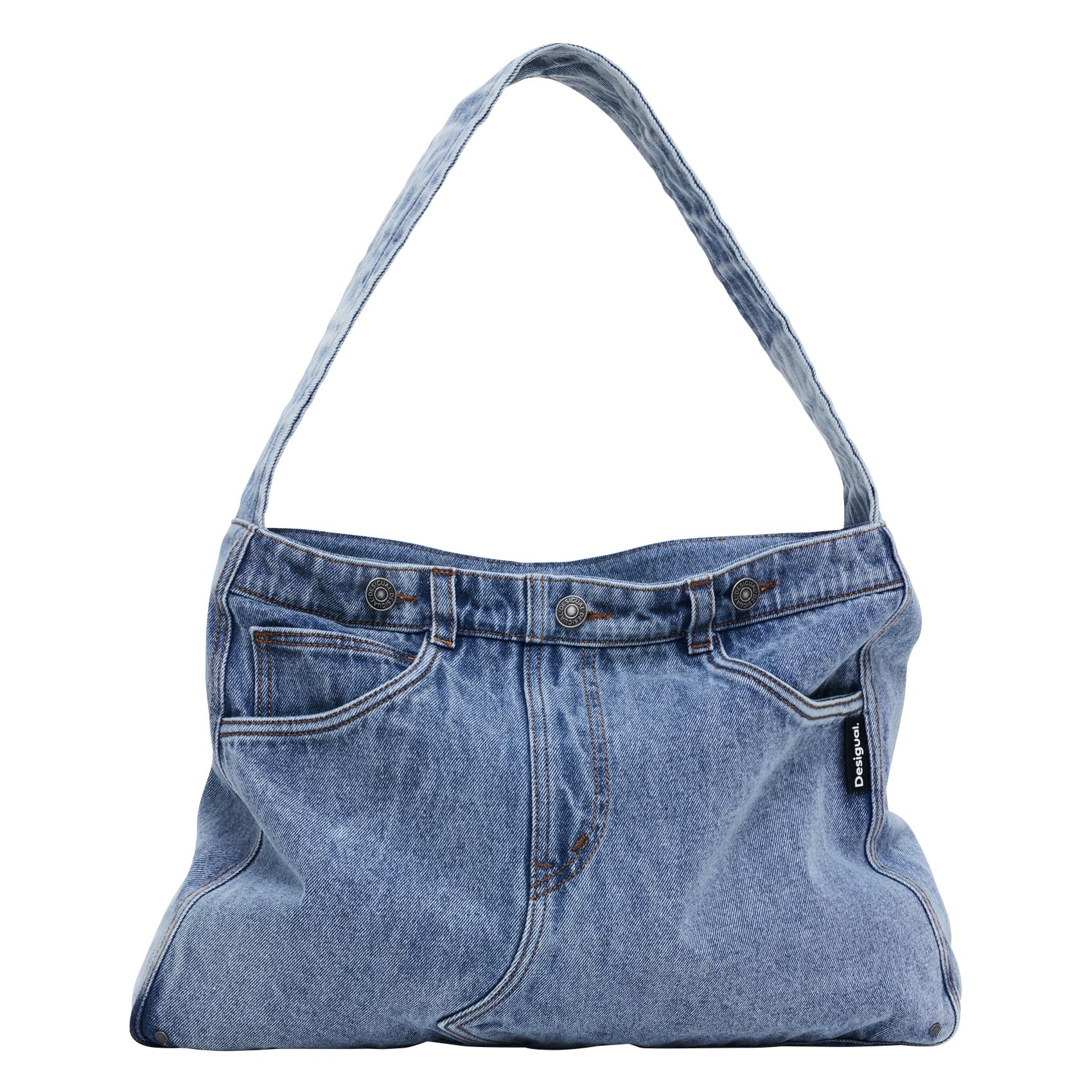 Sac porté épaule en jean DESIGUAL Bleu