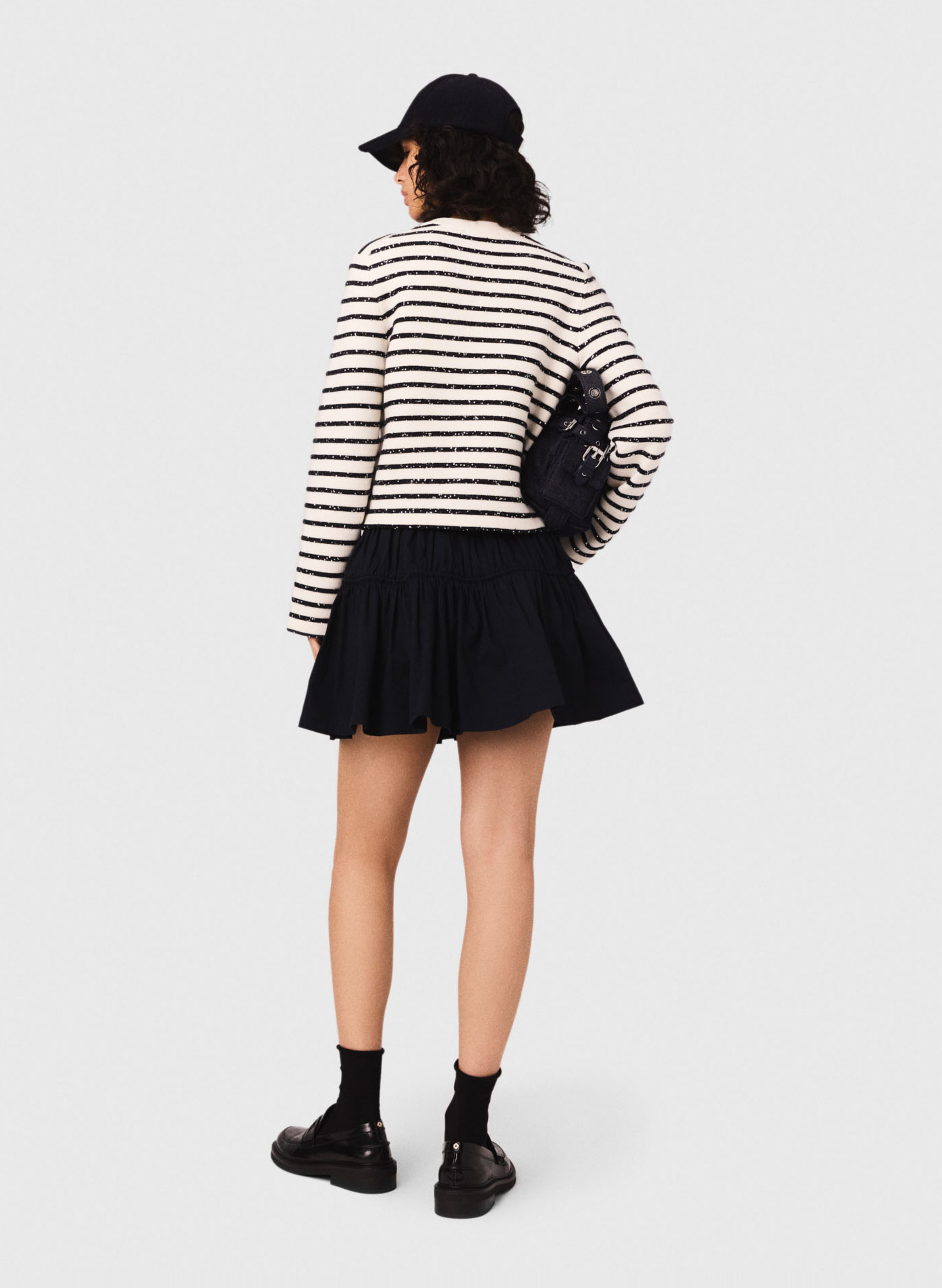 Round neck striped vest MAJE White